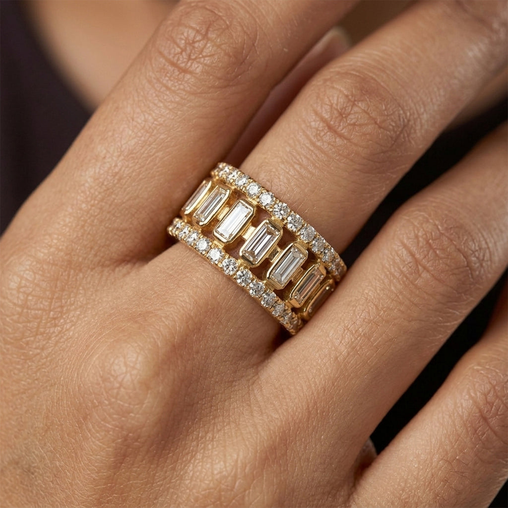 6.65 Carat Solitaire Lab Grown Diamond Ring In 14K Gold