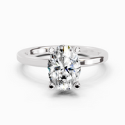 1.32 Ct Oval Solitaire Engagement| 14K White Gold