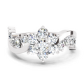 1.41 Ct Round Shape Cluster Diamond Ring | 14K White Gold