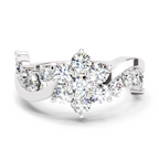 1.41 Ct Round Shape Cluster Diamond Ring | 14K White Gold