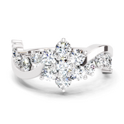 1.41 Ct Round Shape Cluster Diamond Ring | 14K White Gold
