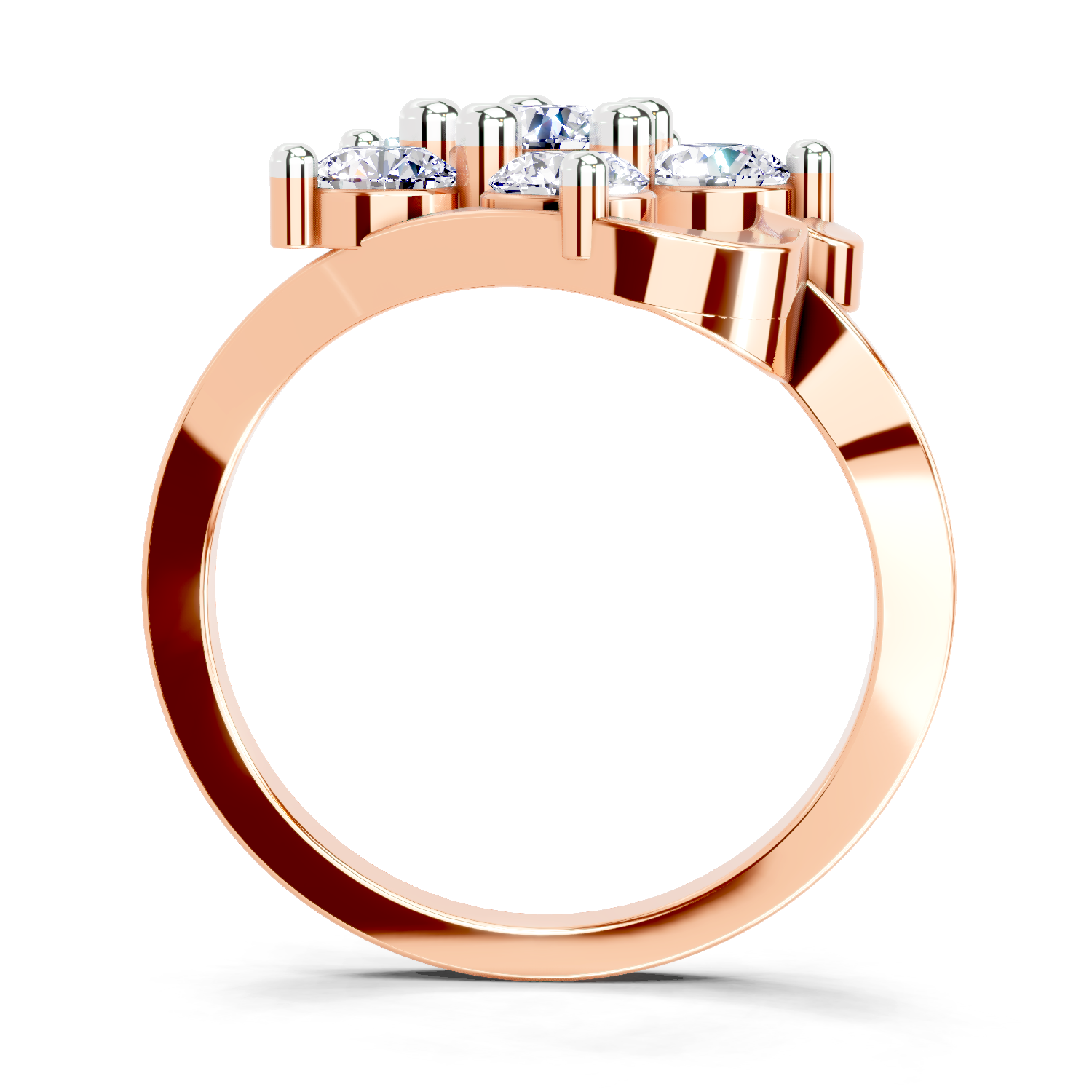 1.55 Ct Round Shape Floral Diamond Ring | 14K Rose Gold