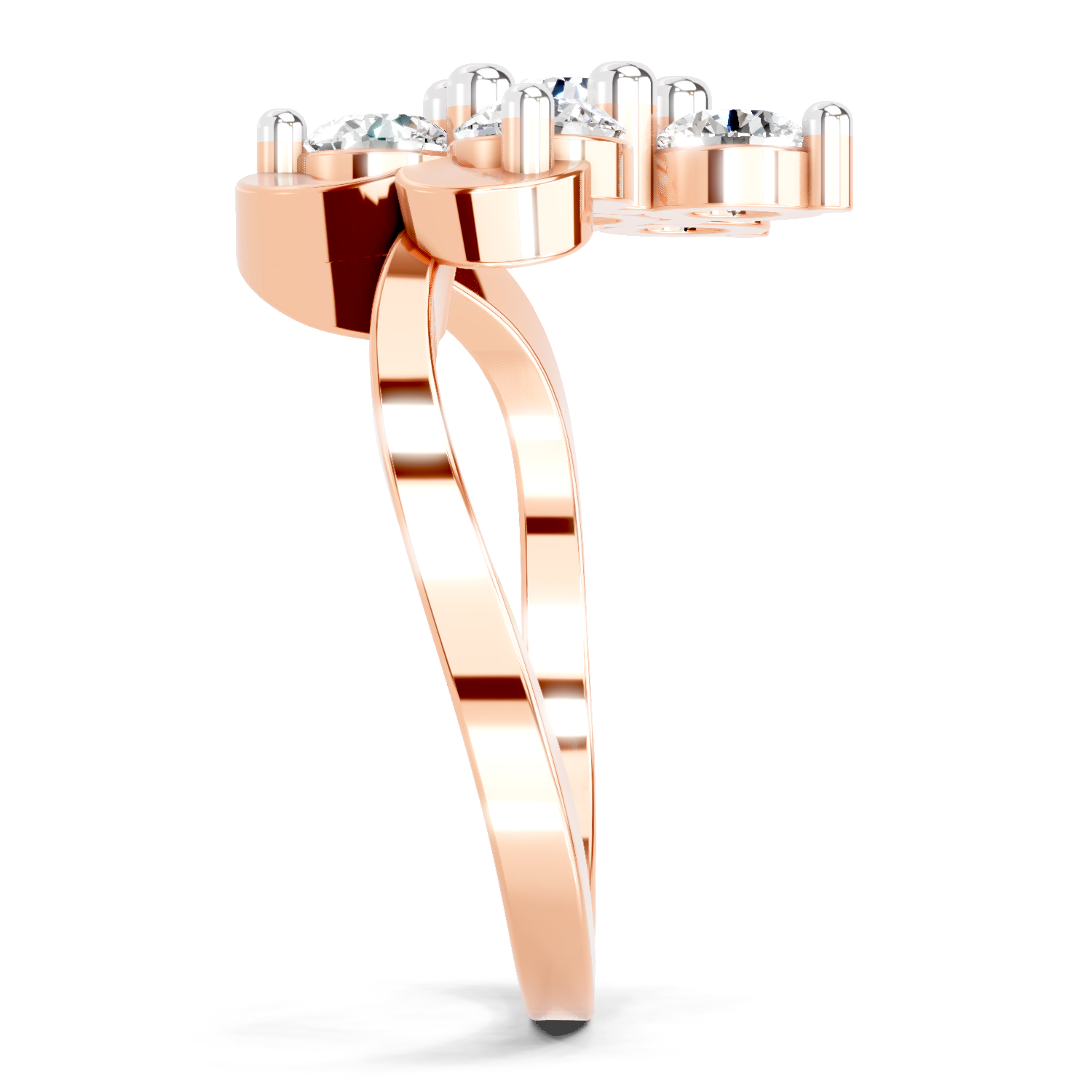 1.55 Ct Round Shape Floral Diamond Ring | 14K Rose Gold