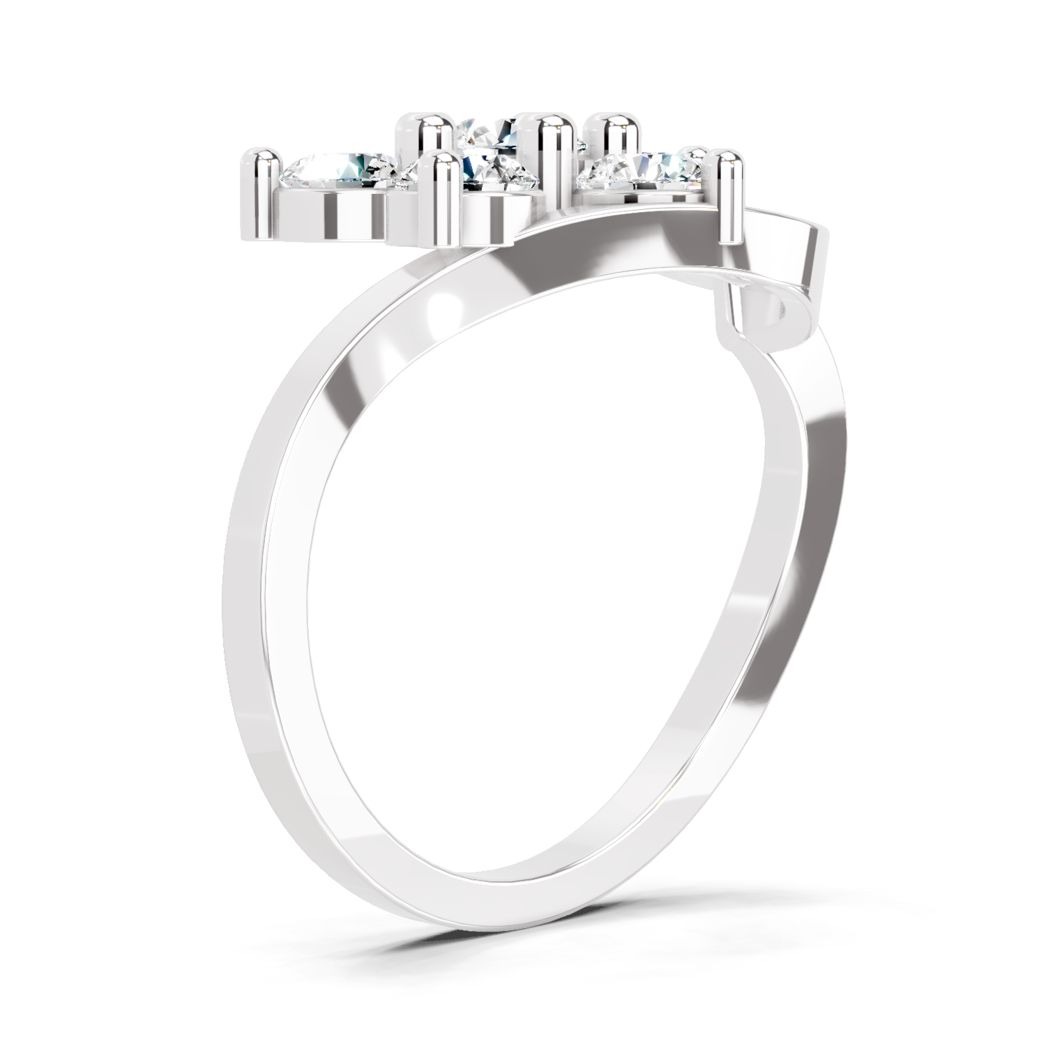 1.55 Ct Round Shape Floral Diamond Ring | 14K White Gold