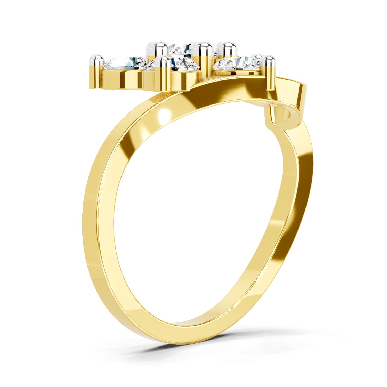1.55 Ct Round Shape Floral Diamond Ring | 14K Yellow Gold