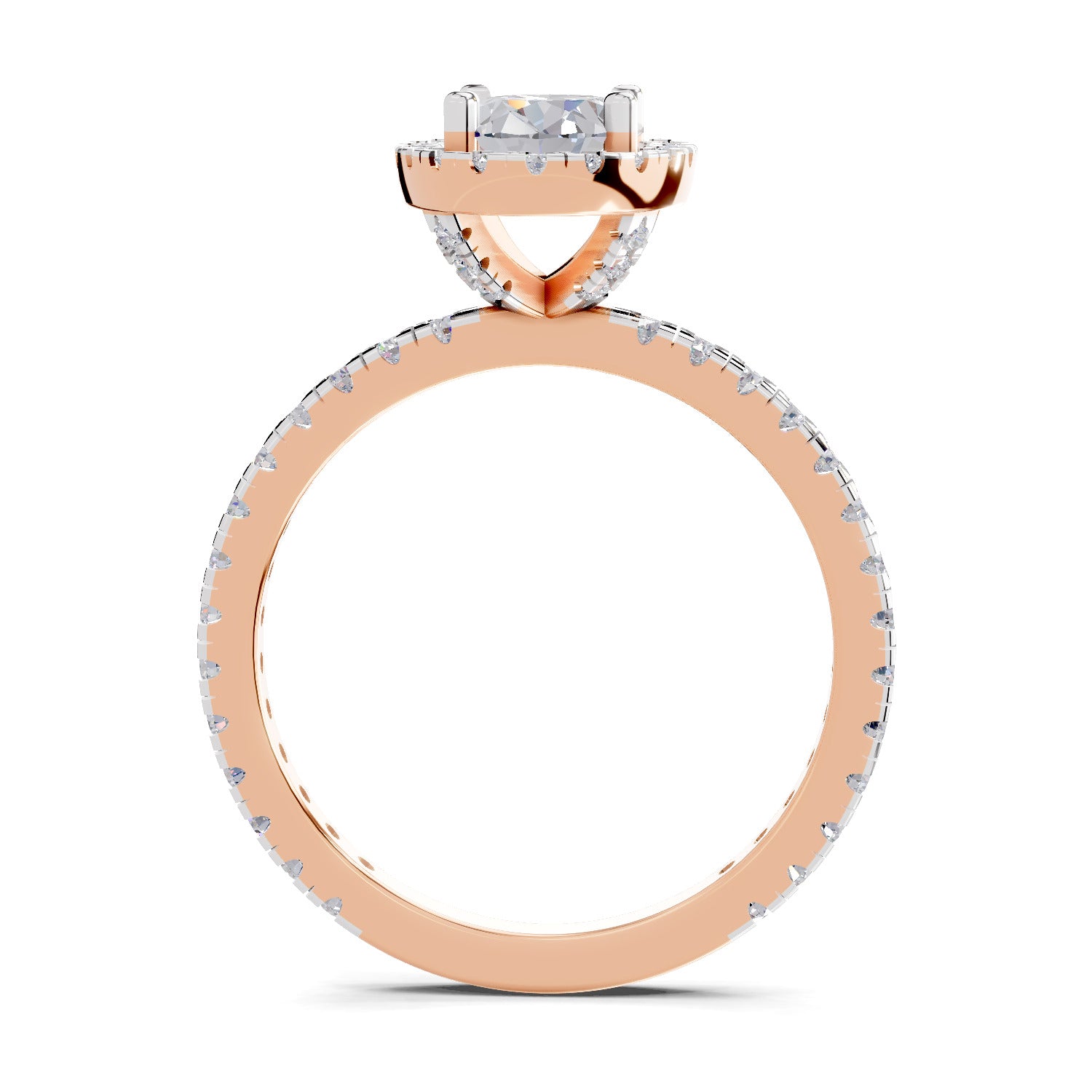 1.66 Carat Oval Shape Halo Engagement Ring | 14K Rose Gold
