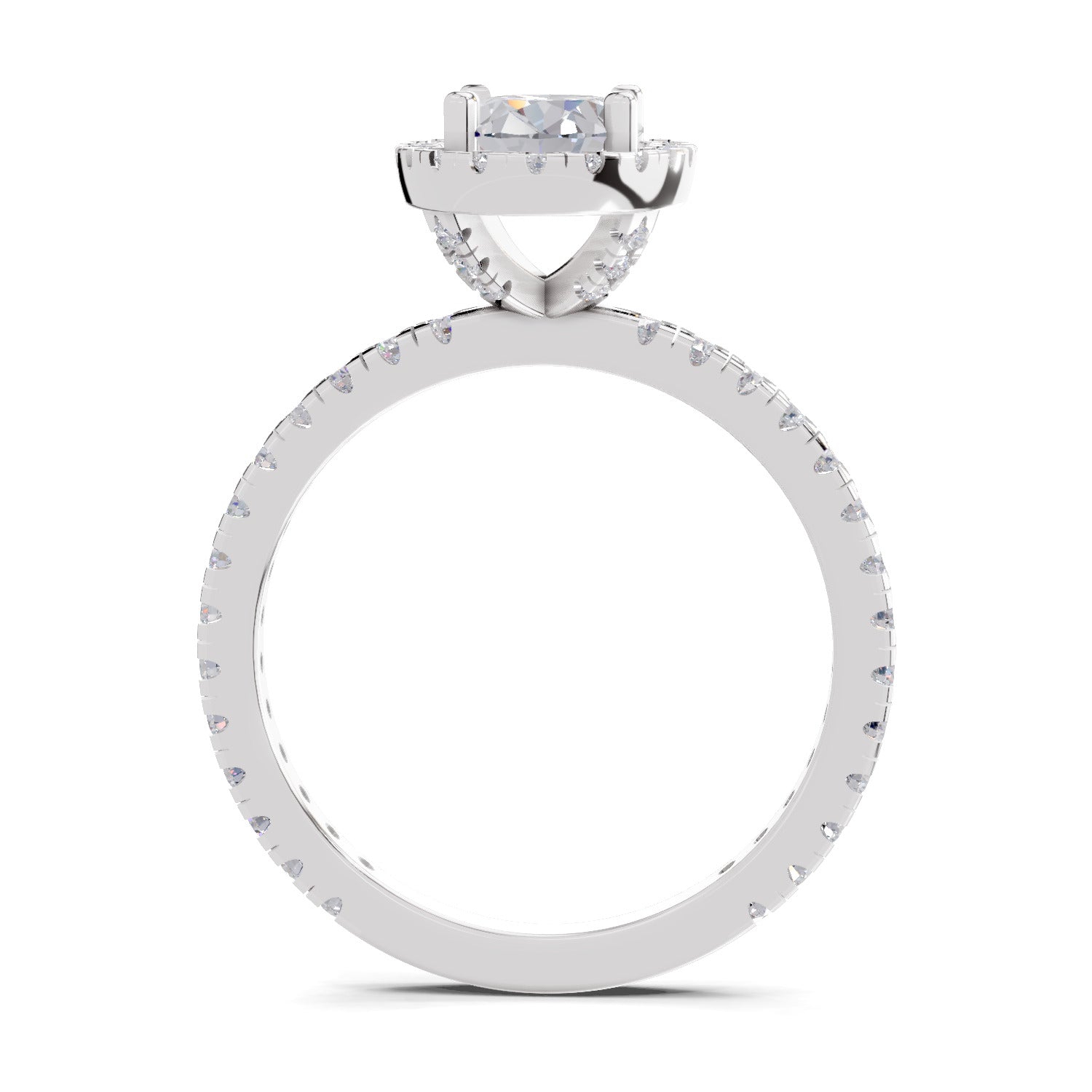 1.66 Carat Oval Shape Halo Engagement Ring | 14K White Gold