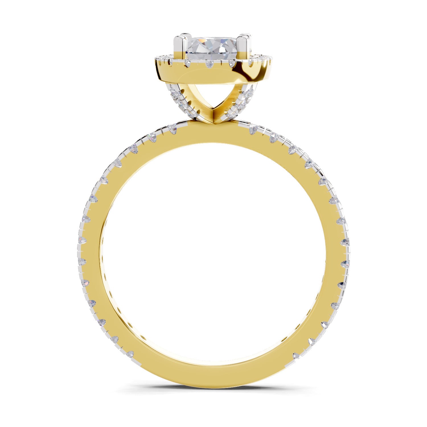 1.66 Carat Oval Shape Halo Engagement Ring | 14K Yellow Gold