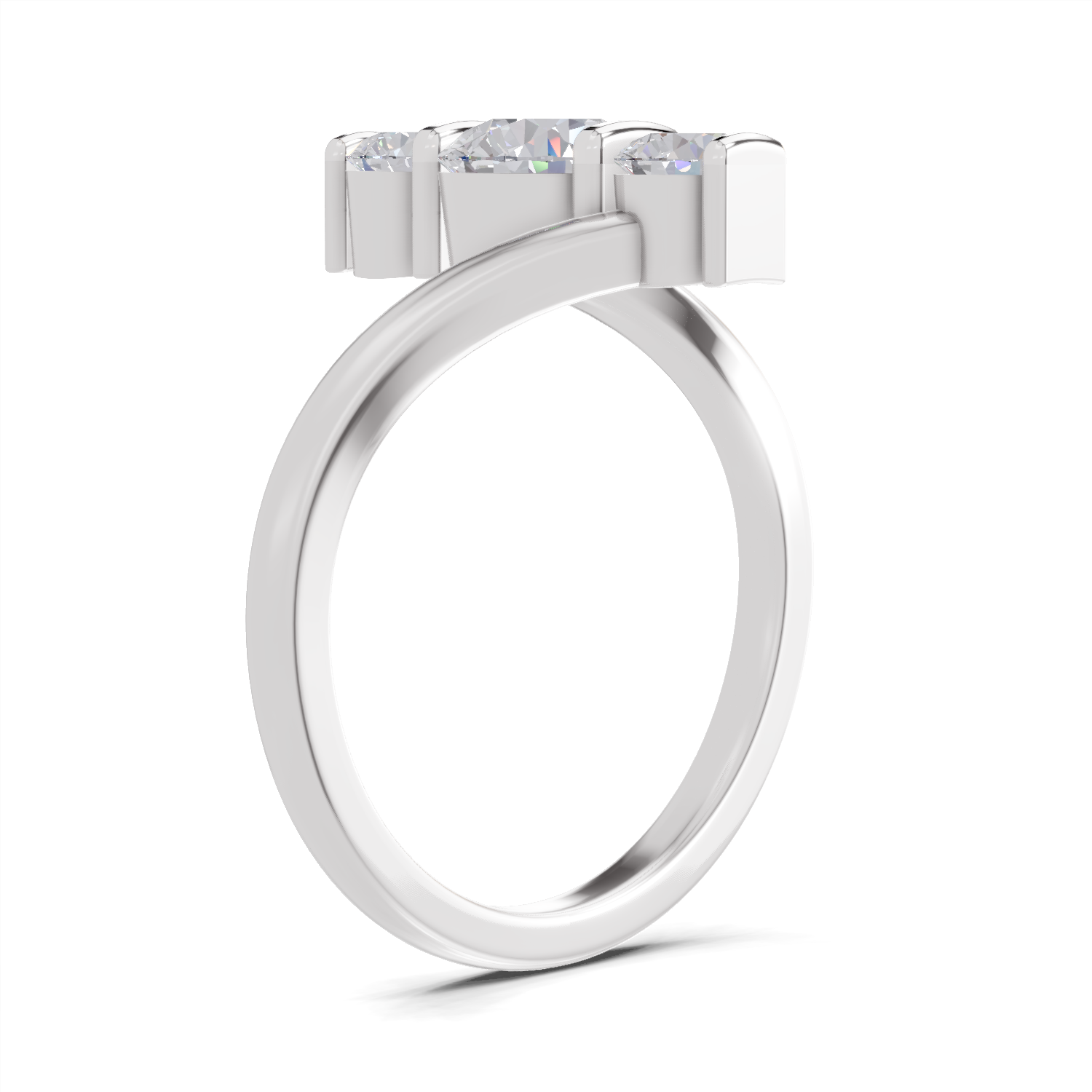 0.92 Carat Triastra Promise Engagement Ring | 14K White Gold