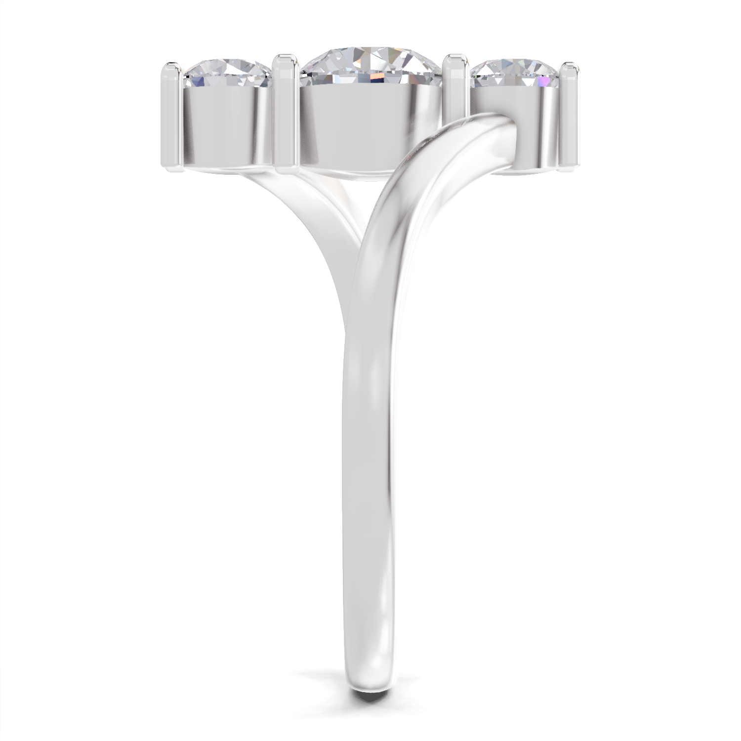 0.92 Carat Triastra Promise Engagement Ring | 14K White Gold