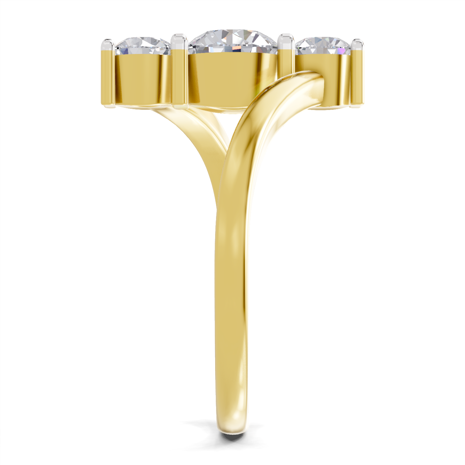 0.92 Carat Triastra Promise Engagement Ring | 14K Yellow Gold