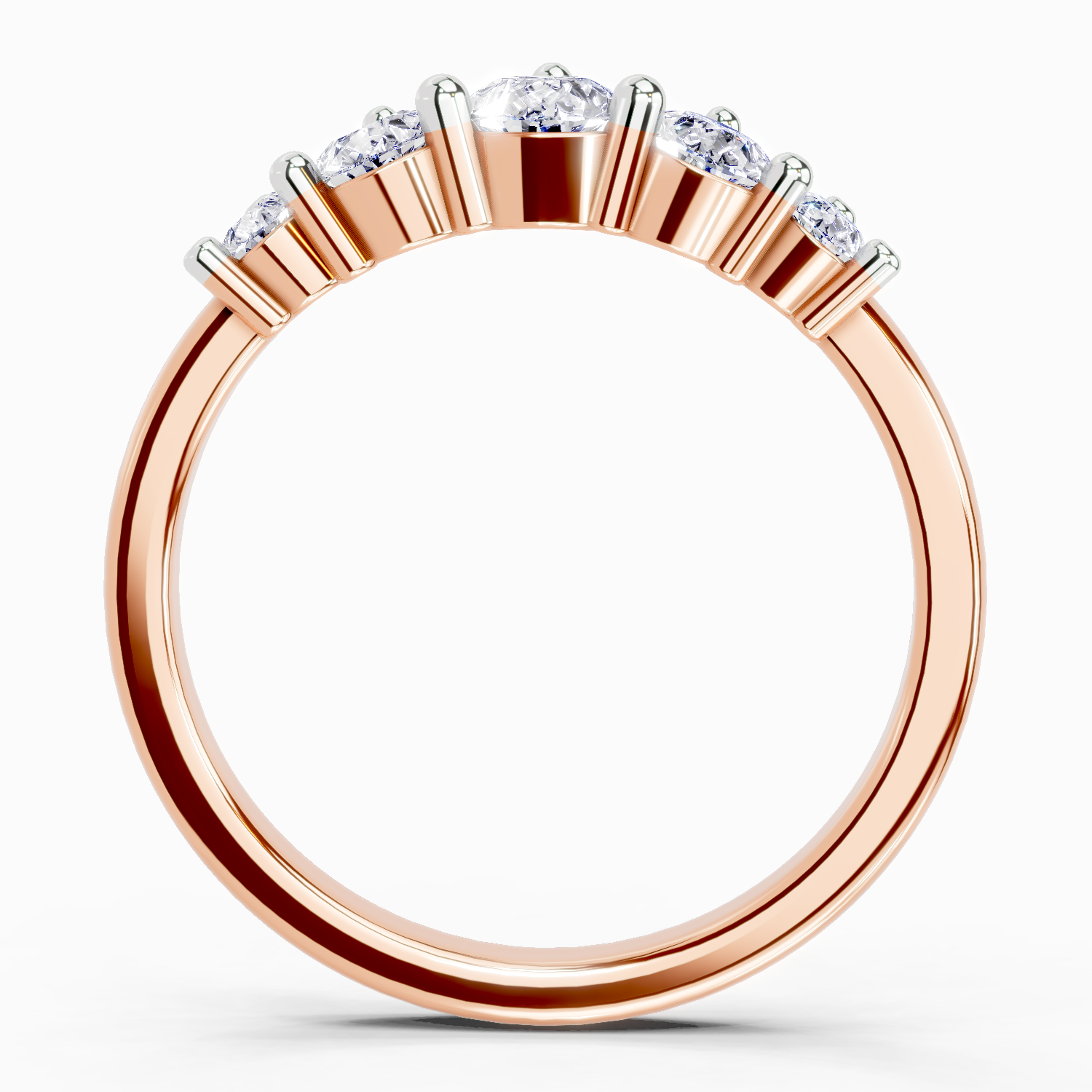 1.14 Ct Pear Shape 5 Stone Diamond Ring | 14K Rose Gold