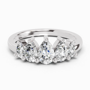 1.14 Ct Pear Shape 5 Stone Diamond Ring | 14K White Gold