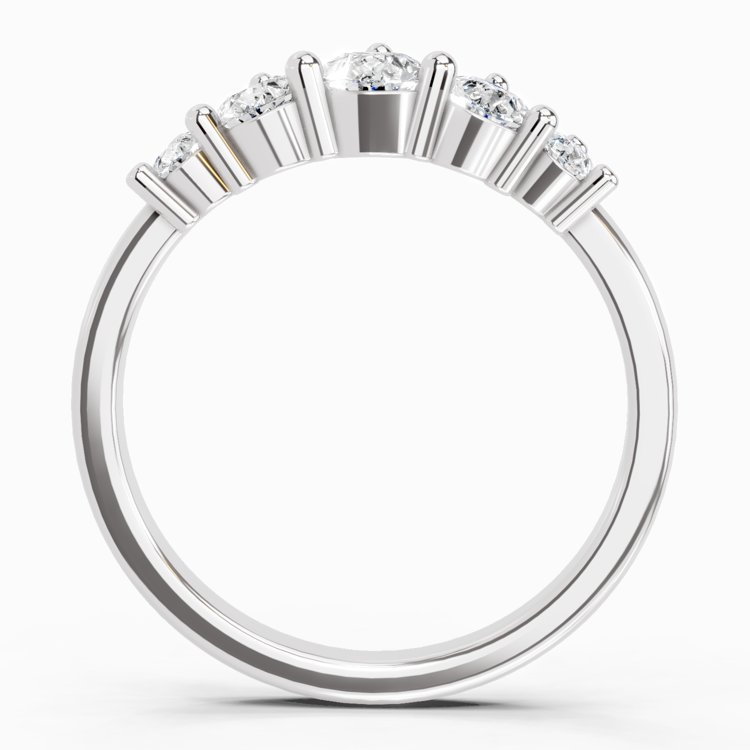 1.14 Ct Pear Shape 5 Stone Diamond Ring | 14K White Gold