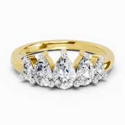 1.14 Ct Pear Shape 5 Stone Diamond Ring | 14K Yellow Gold