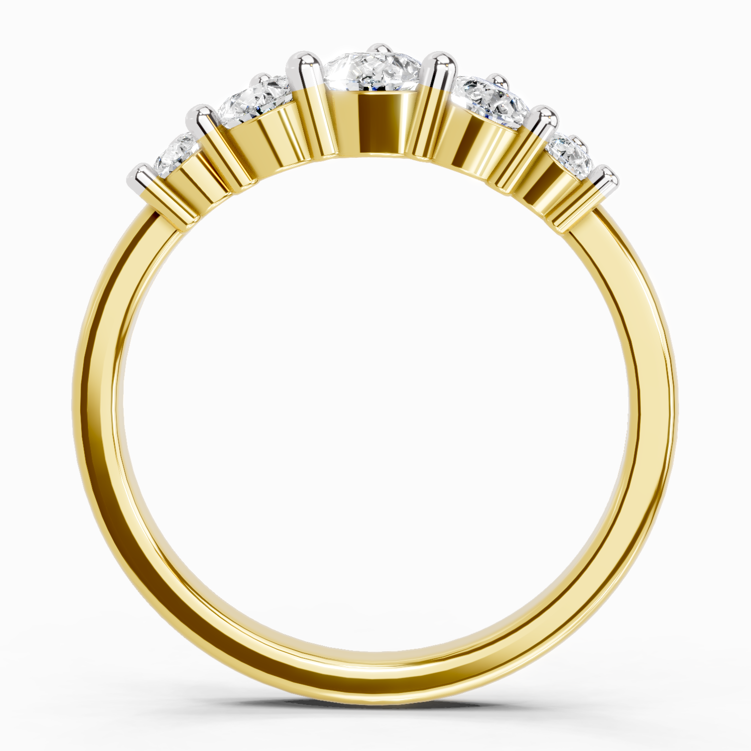 1.14 Ct Pear Shape 5 Stone Diamond Ring | 14K Yellow Gold