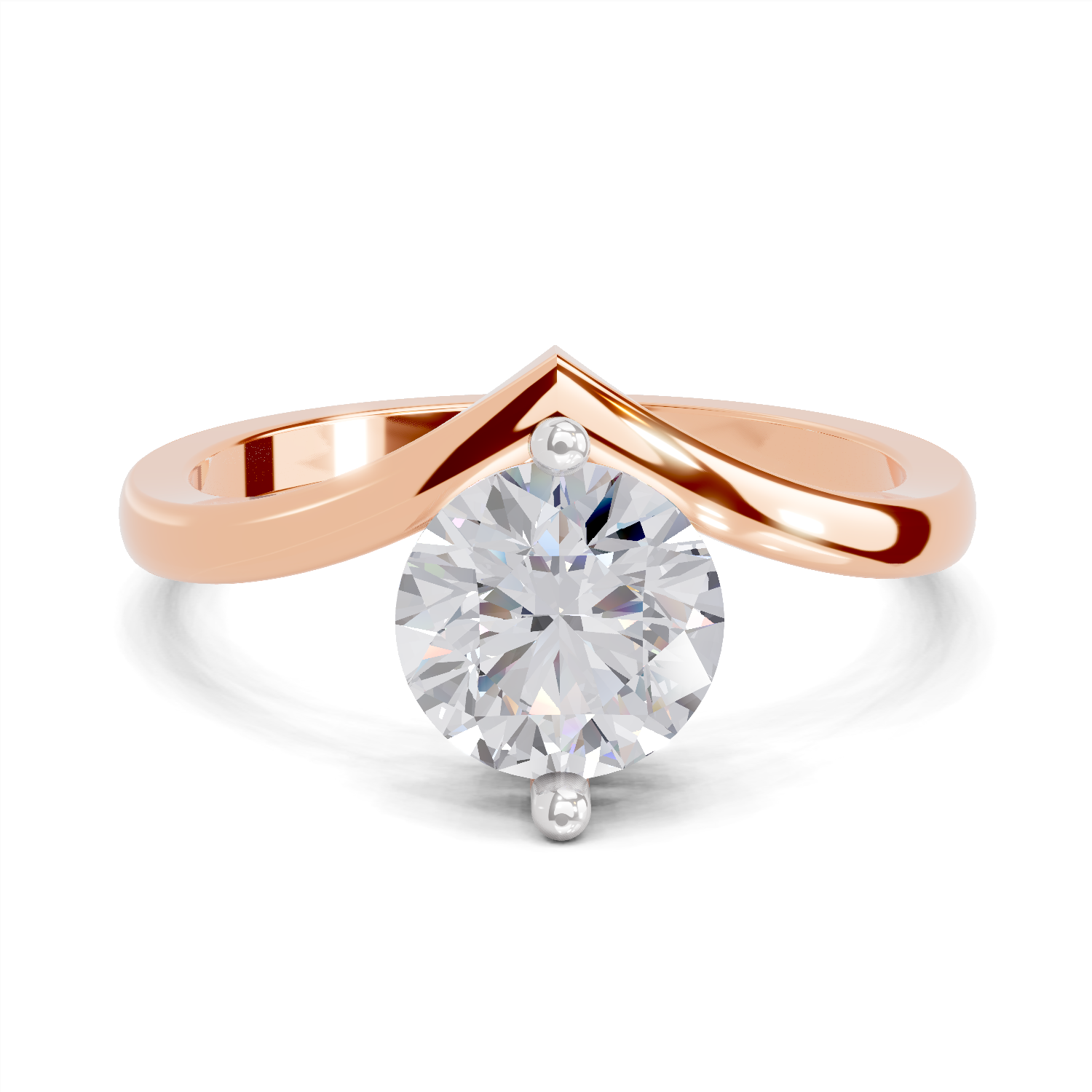 1.25 Carat Solara Crown Promise Engagement Ring | 14K Rose Gold