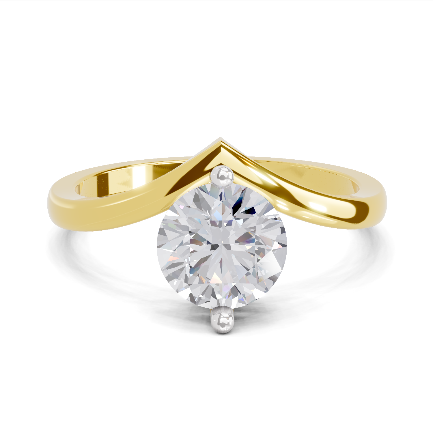 1.25 Carat Solara Crown Promise Engagement Ring | 14K Yellow Gold