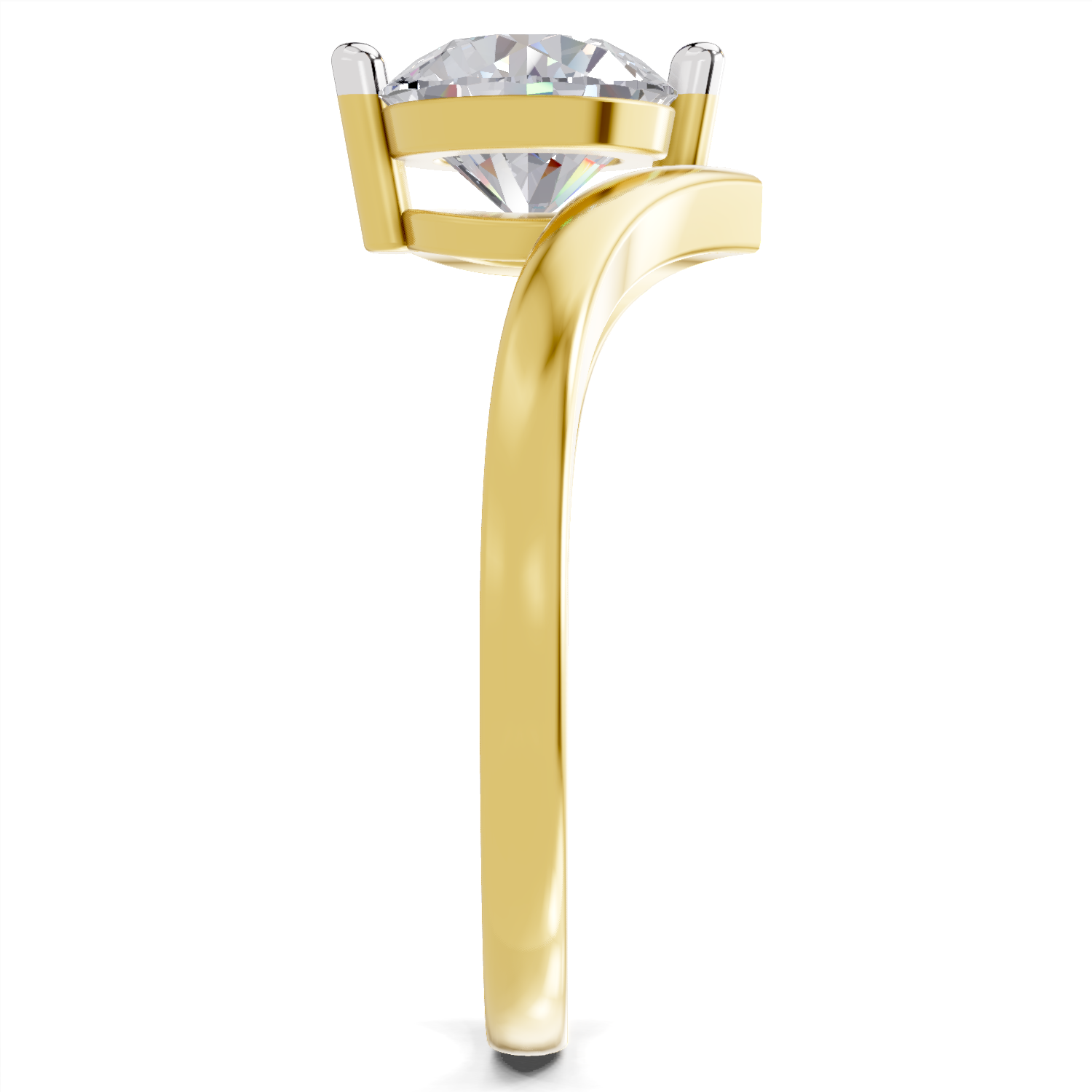 1.25 Carat Solara Crown Promise Engagement Ring | 14K Yellow Gold