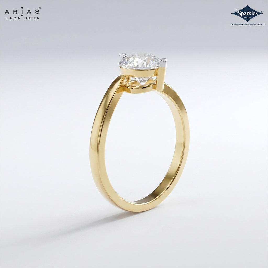 Arias by Lara Dutta Wave Solitaire Ring