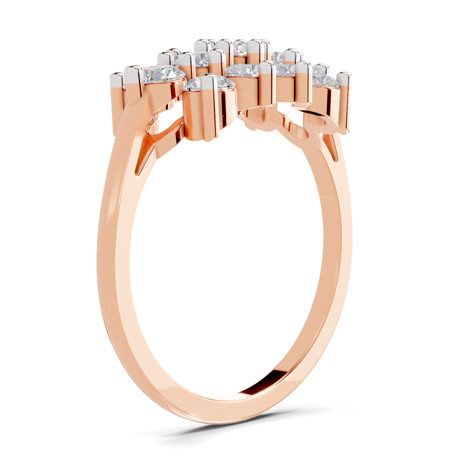1.02 Carat Diamond Cluster Bloom Promise Engagement Ring | 14K Rose Gold