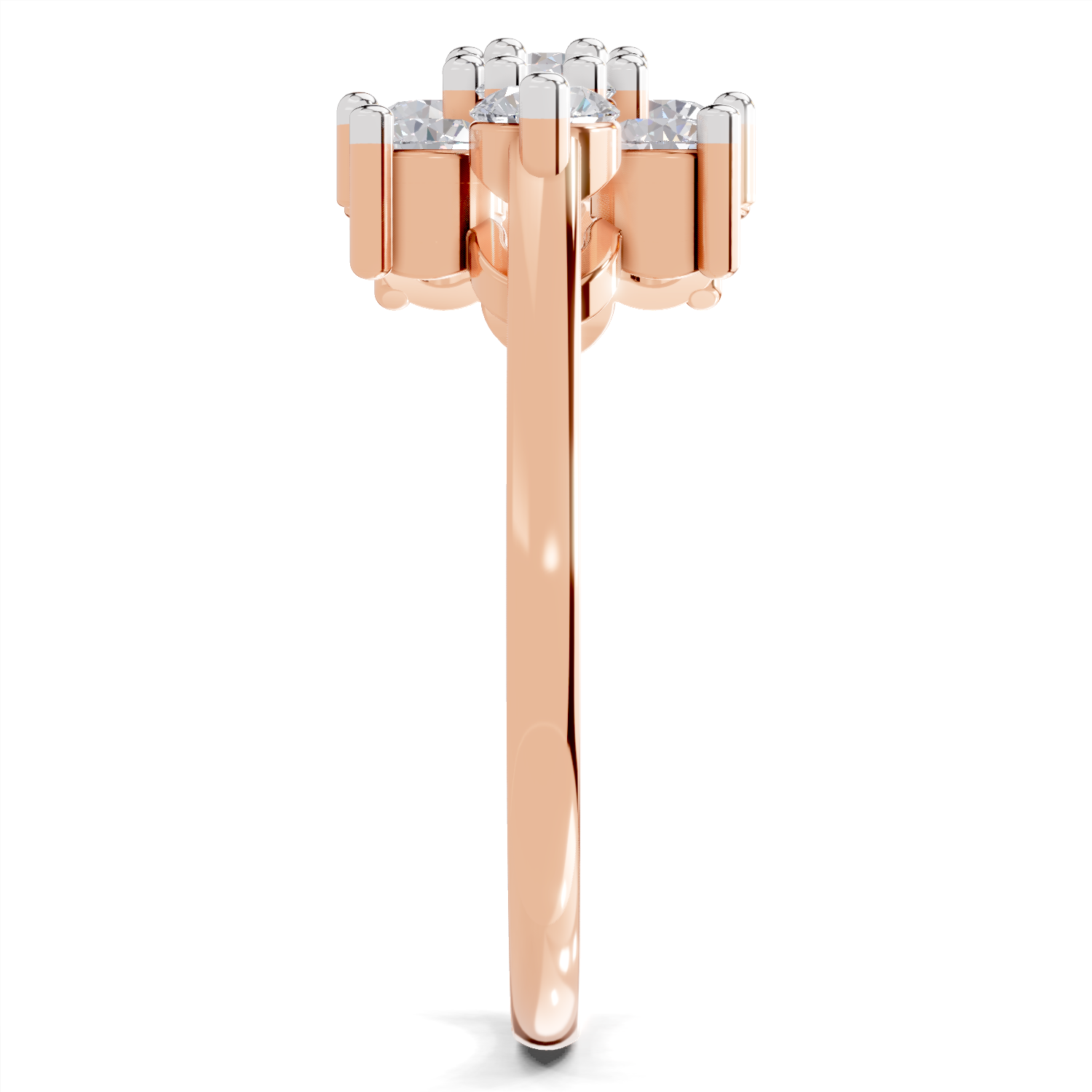 1.02 Carat Diamond Cluster Bloom Promise Engagement Ring | 14K Rose Gold