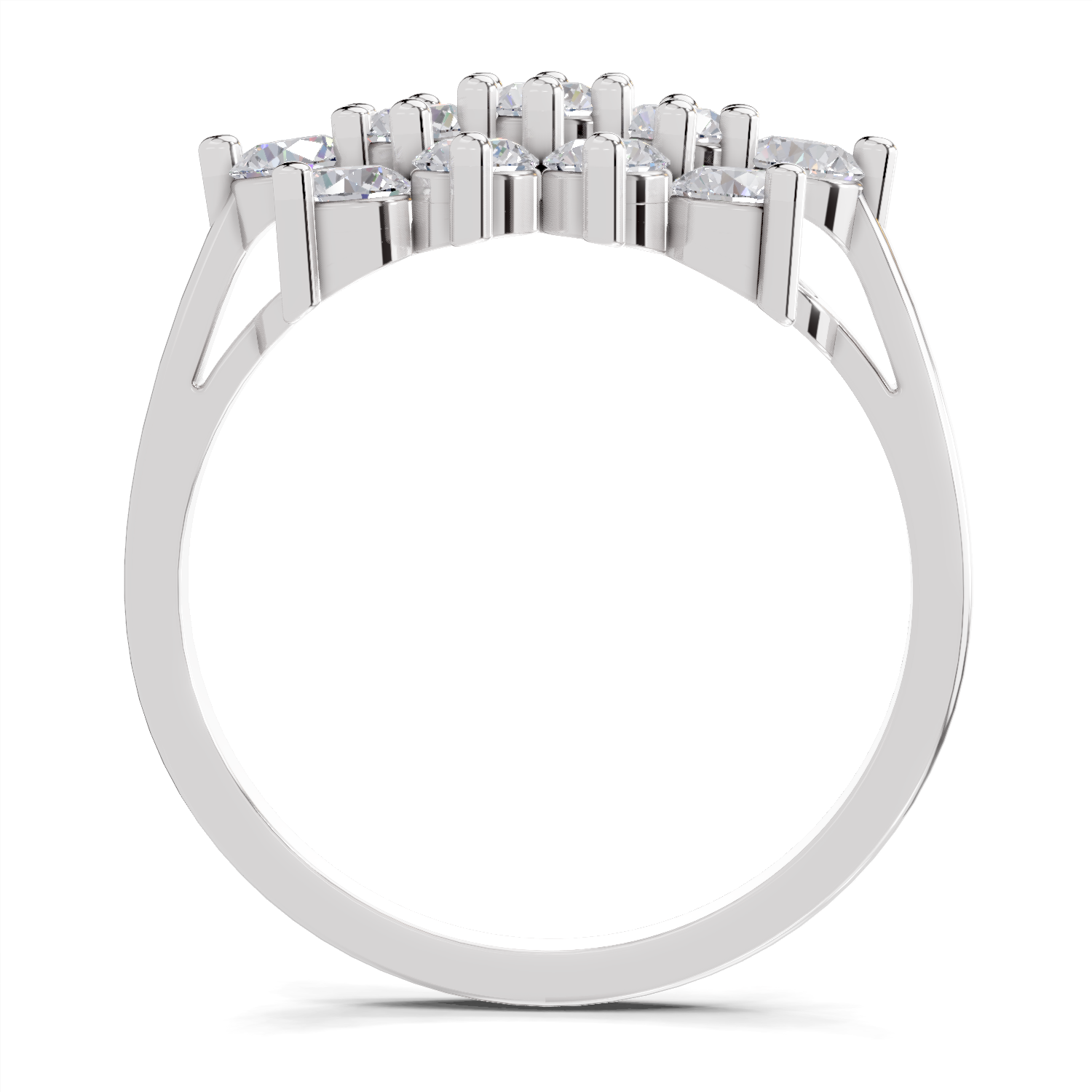 1.02 Carat Diamond Cluster Bloom Promise Engagement Ring | 14K White Gold