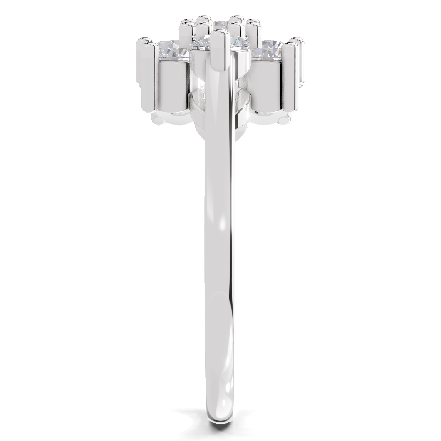 1.02 Carat Diamond Cluster Bloom Promise Engagement Ring | 14K White Gold