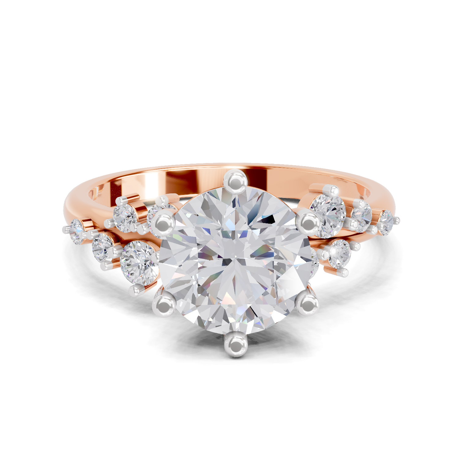 1.64 Carat Celestial Bloom Promise Engagement Ring | 14K Rose Gold