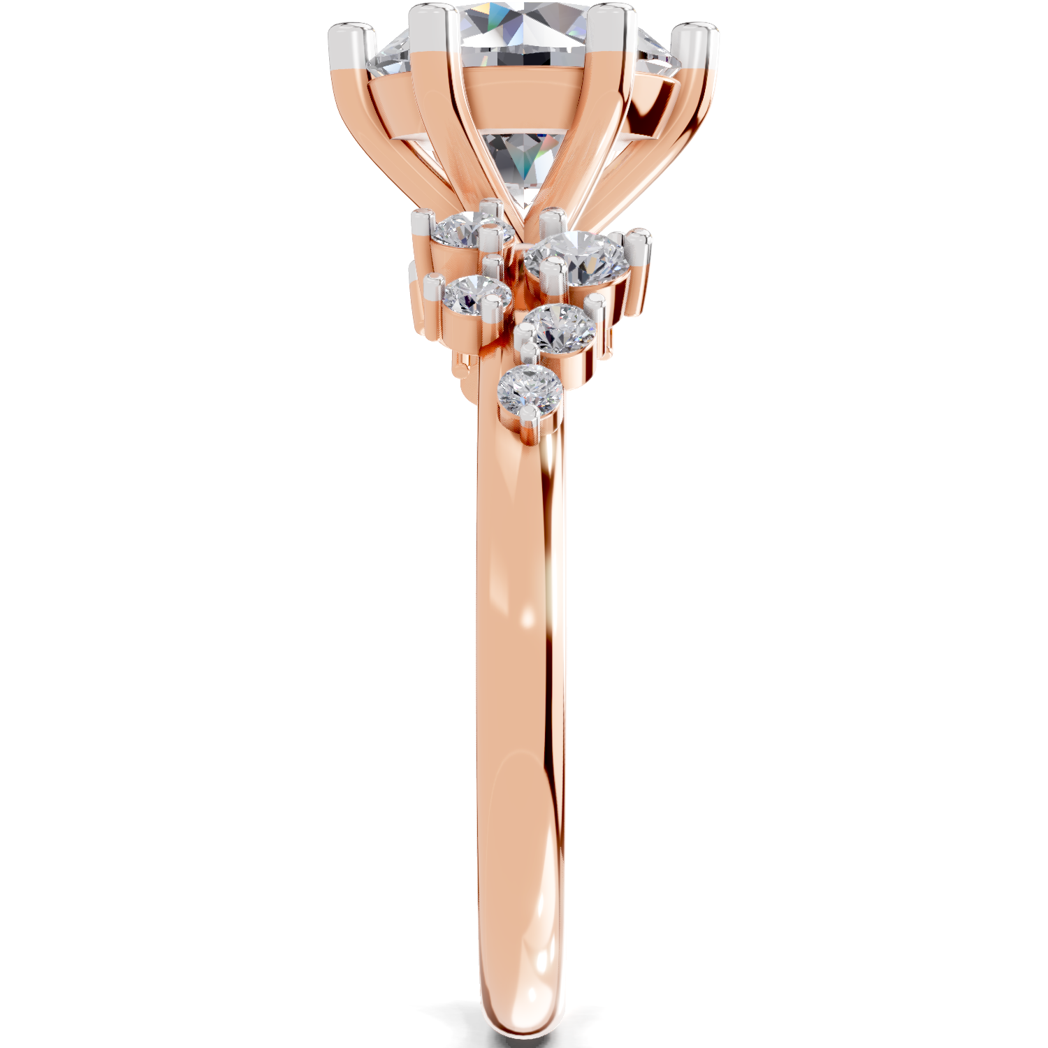 1.64 Carat Celestial Bloom Promise Engagement Ring | 14K Rose Gold