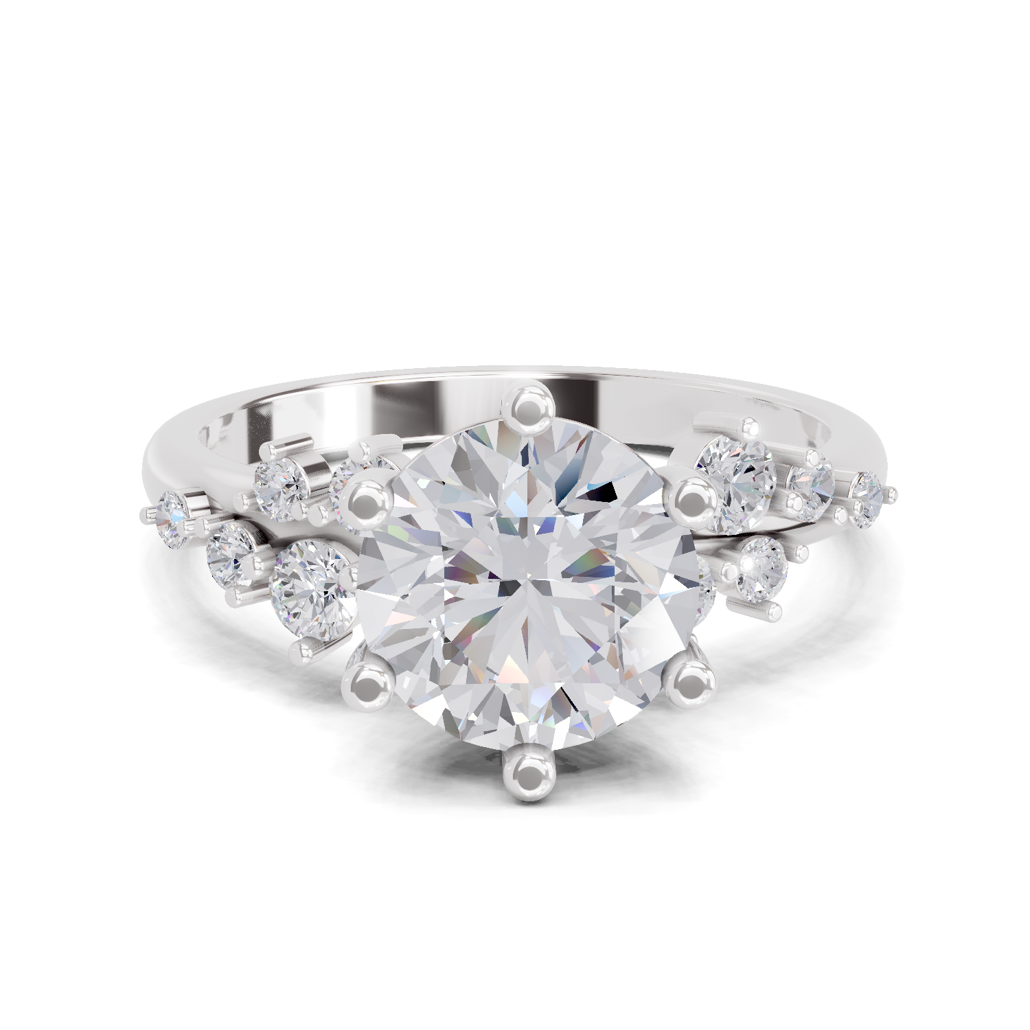1.64 Carat Celestial Bloom Promise Engagement Ring | 14K White Gold