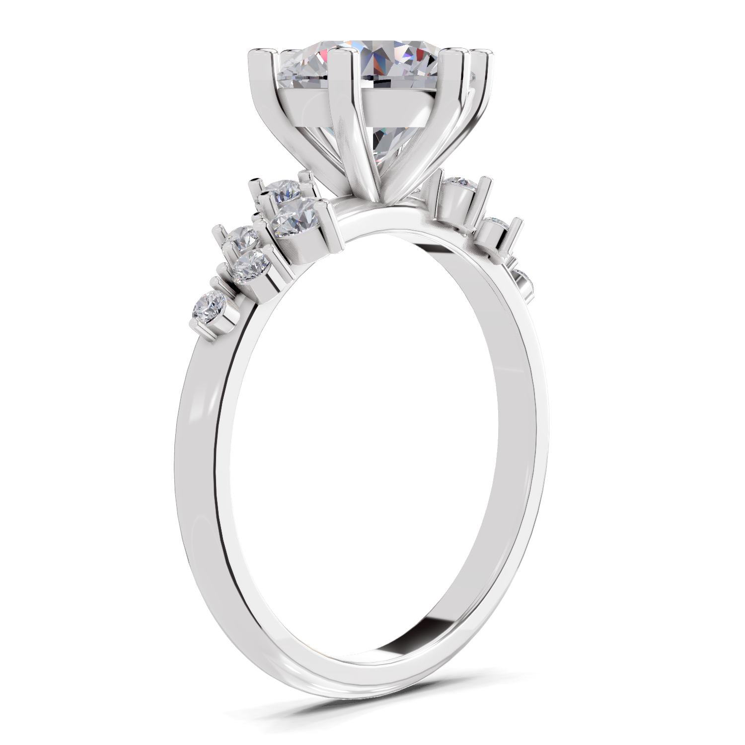 1.64 Carat Celestial Bloom Promise Engagement Ring | 14K White Gold