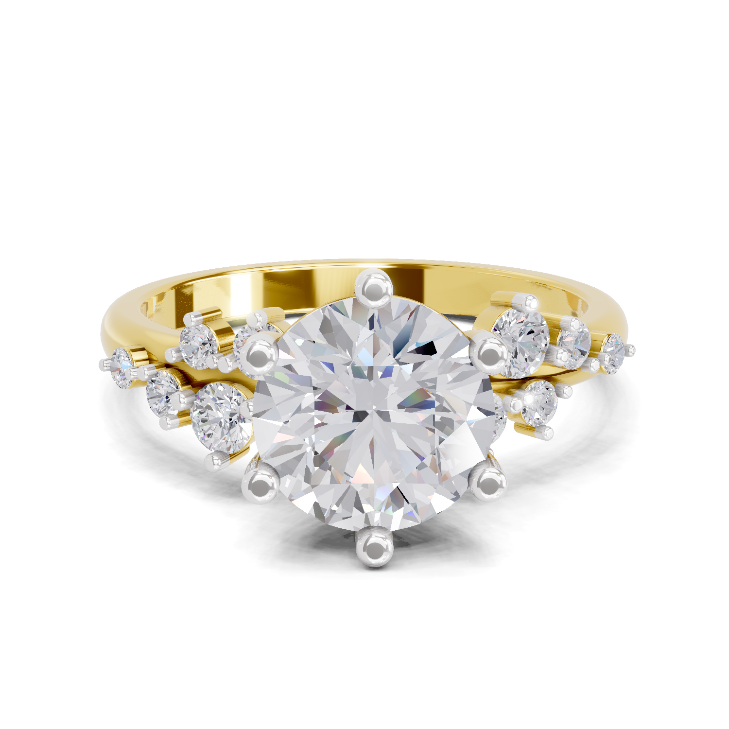 1.64 Carat Celestial Bloom Promise Engagement Ring | 14K Yellow Gold