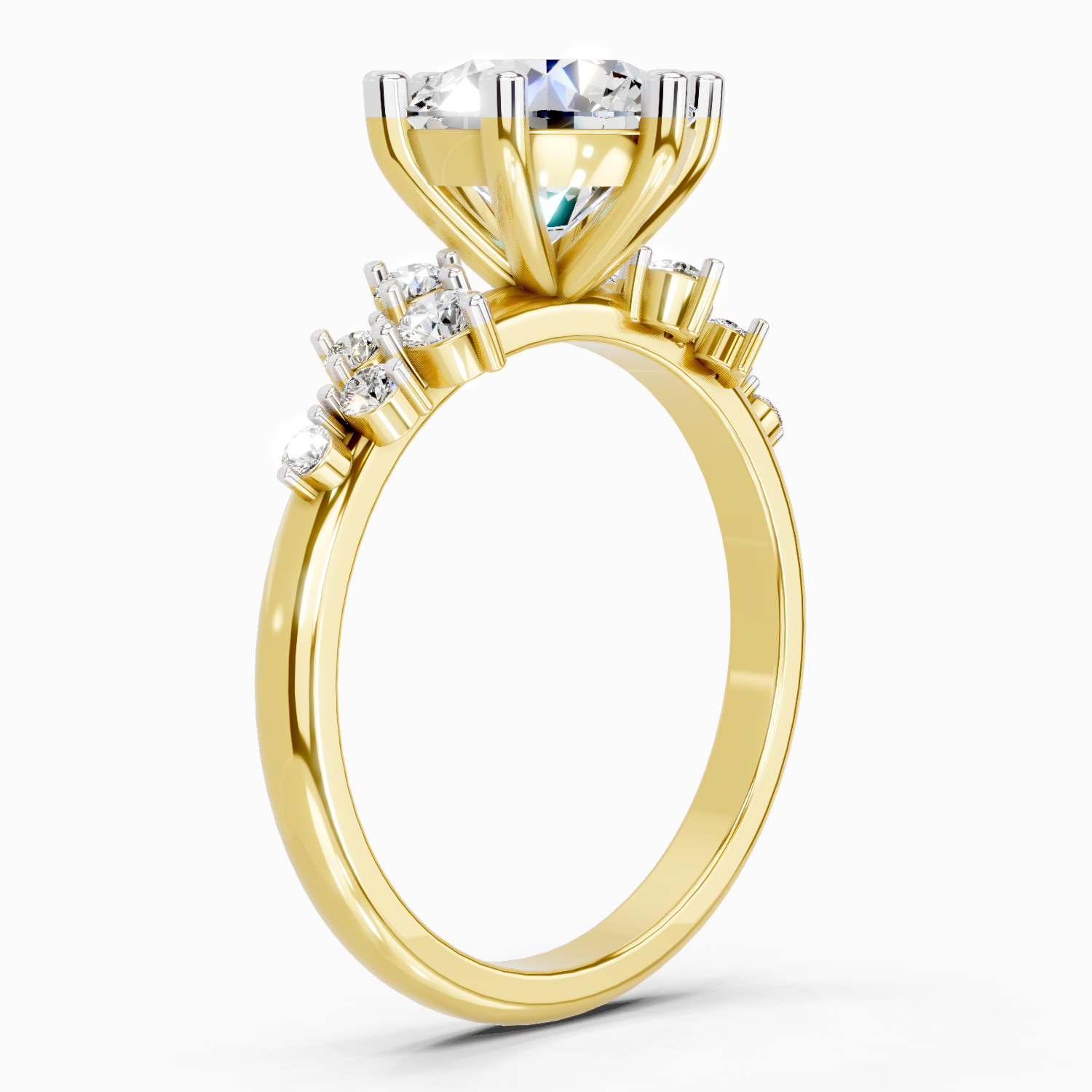 1.64 Carat Celestial Bloom Promise Engagement Ring | 14K Yellow Gold