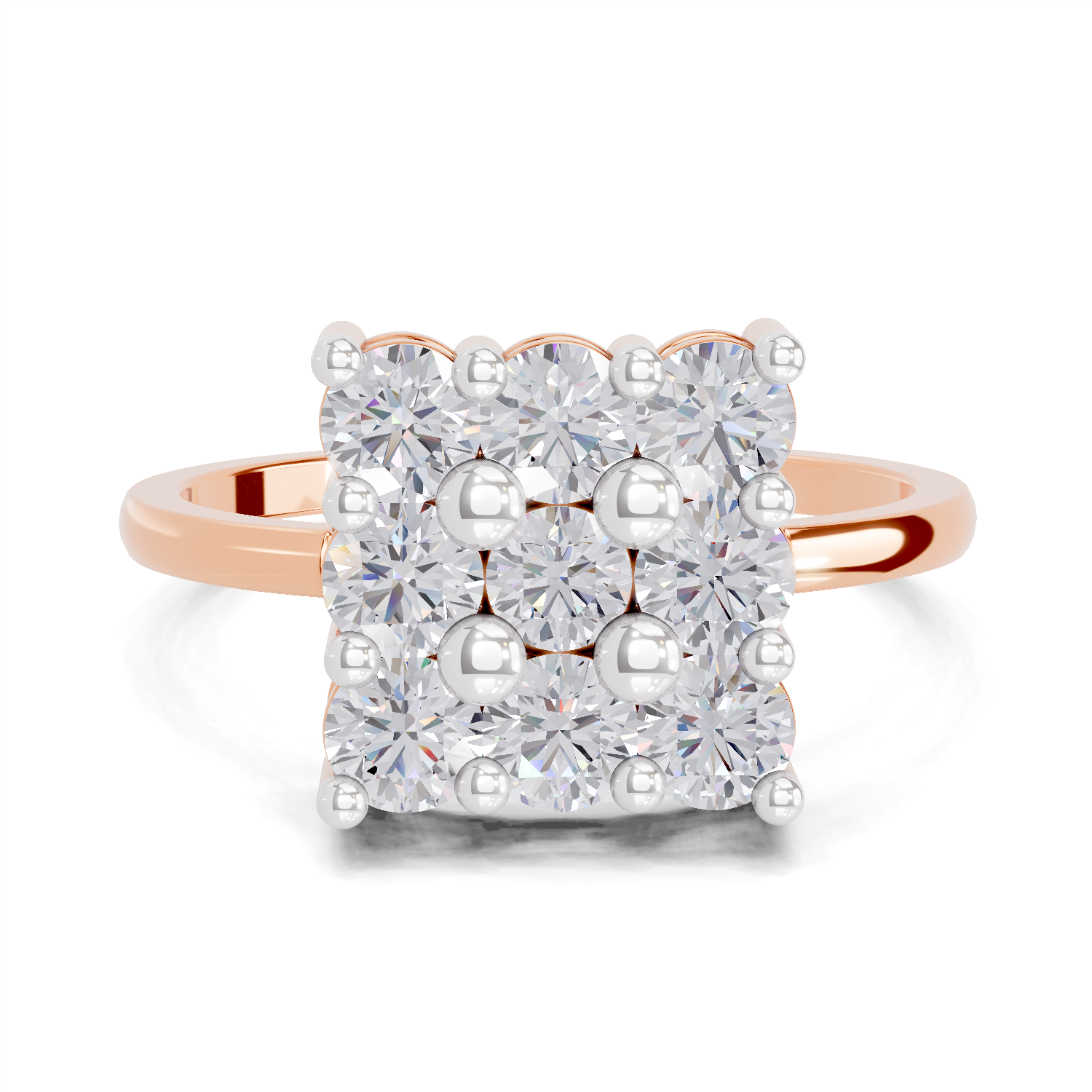 1.04 Carat Eternity Tiles Promise Engagement Ring | 14K Rose Gold