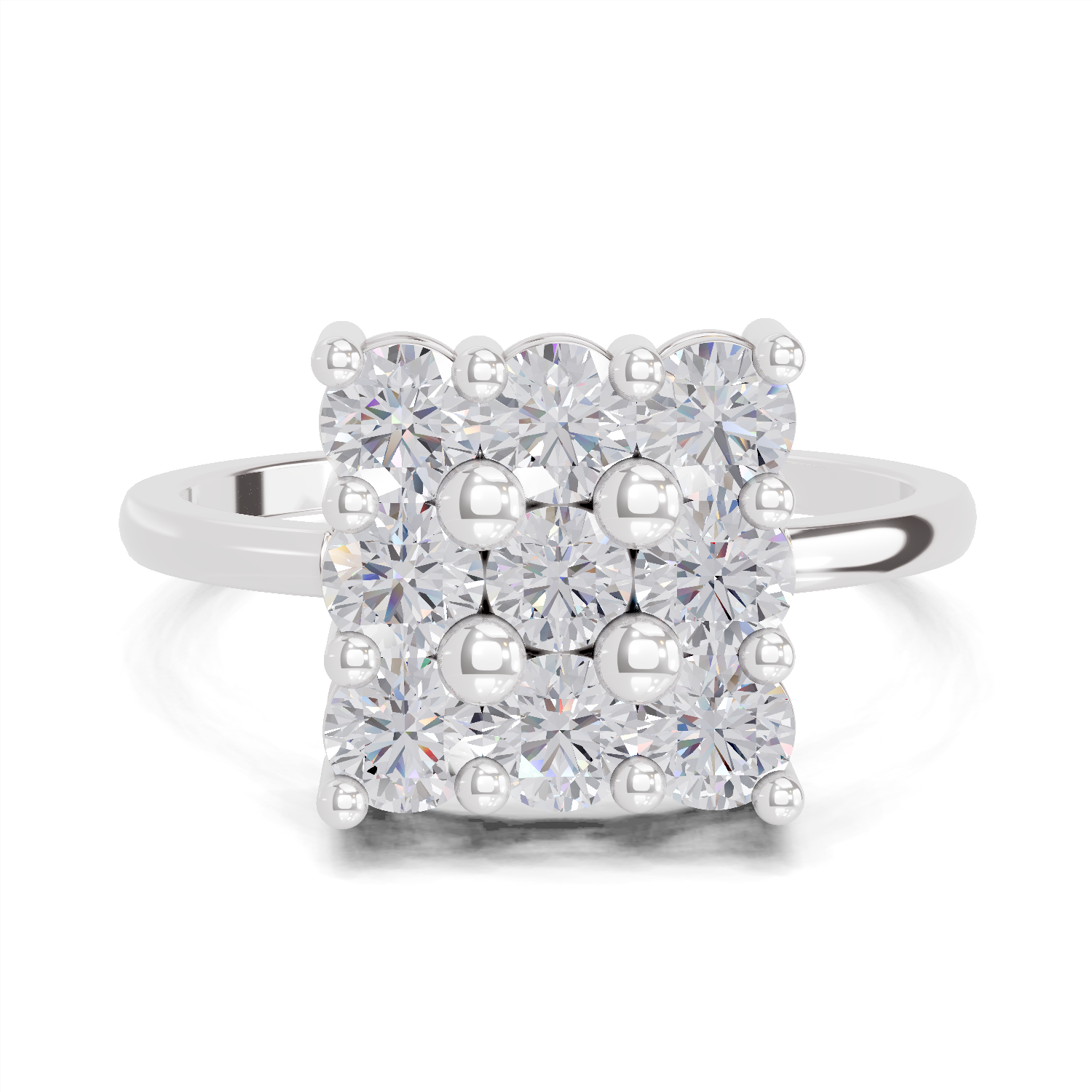 1.04 Carat Eternity Tiles Promise Engagement Ring | 14K White Gold