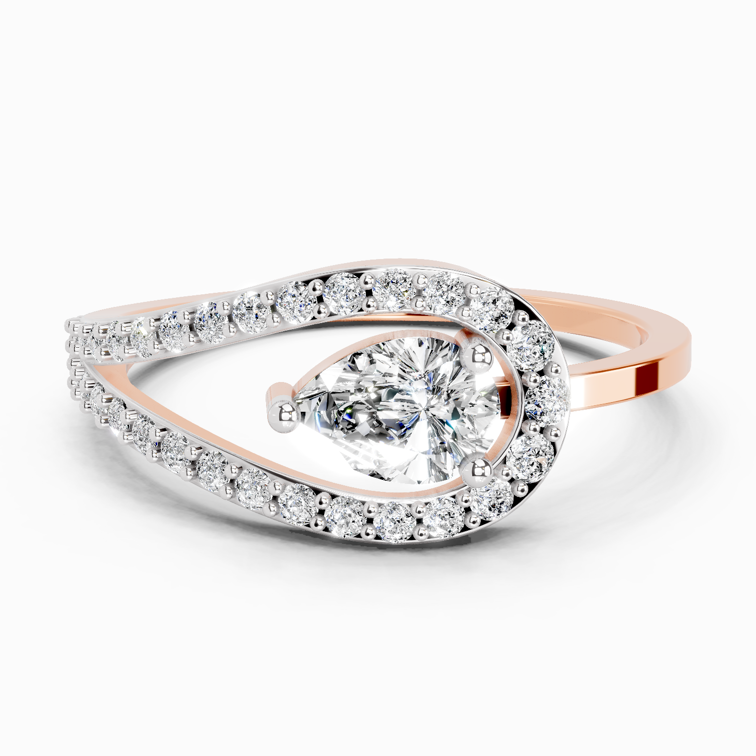 0.72 Carat Pearluxe Halo Promise Engagement Ring | 14K Rose Gold