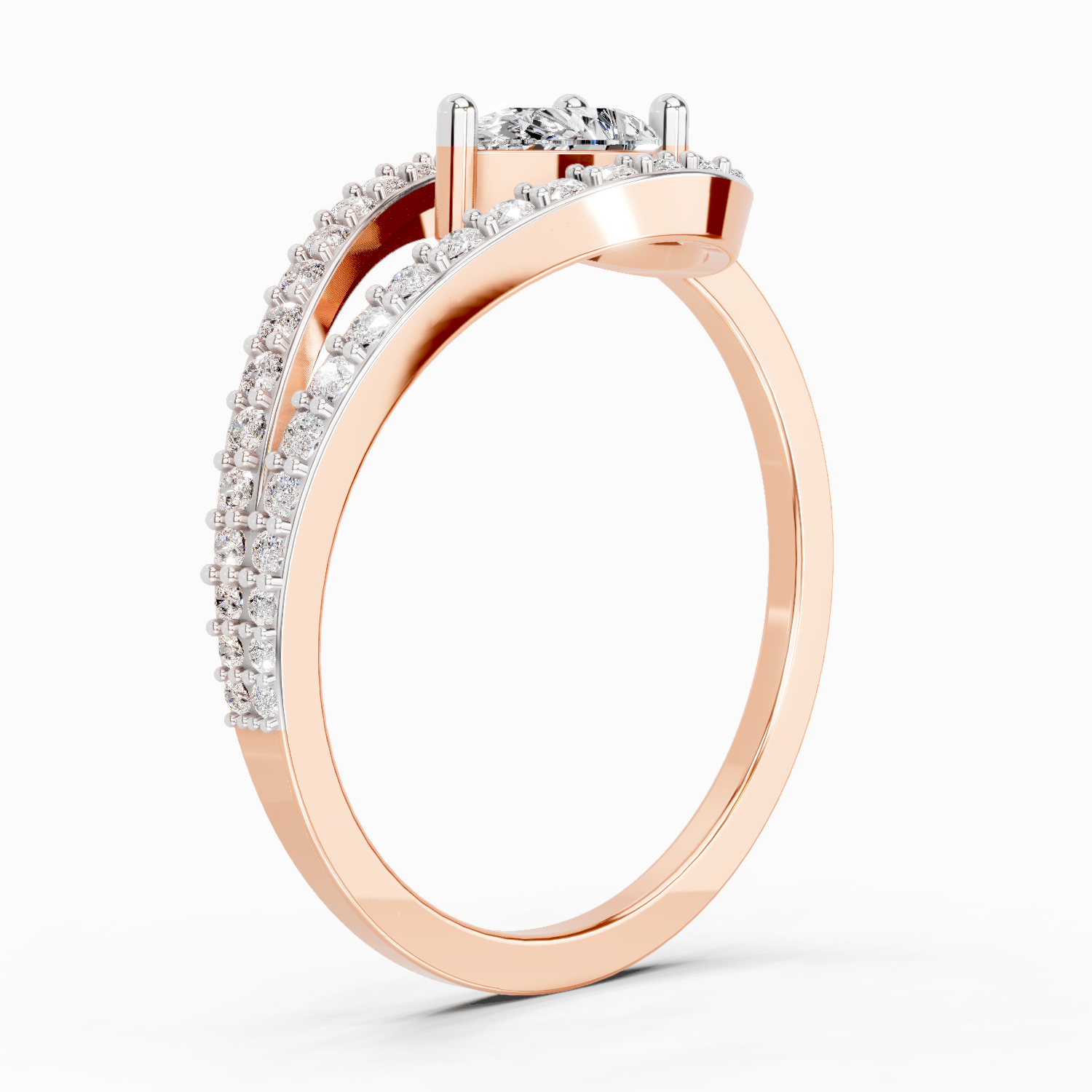 0.72 Carat Pearluxe Halo Promise Engagement Ring | 14K Rose Gold