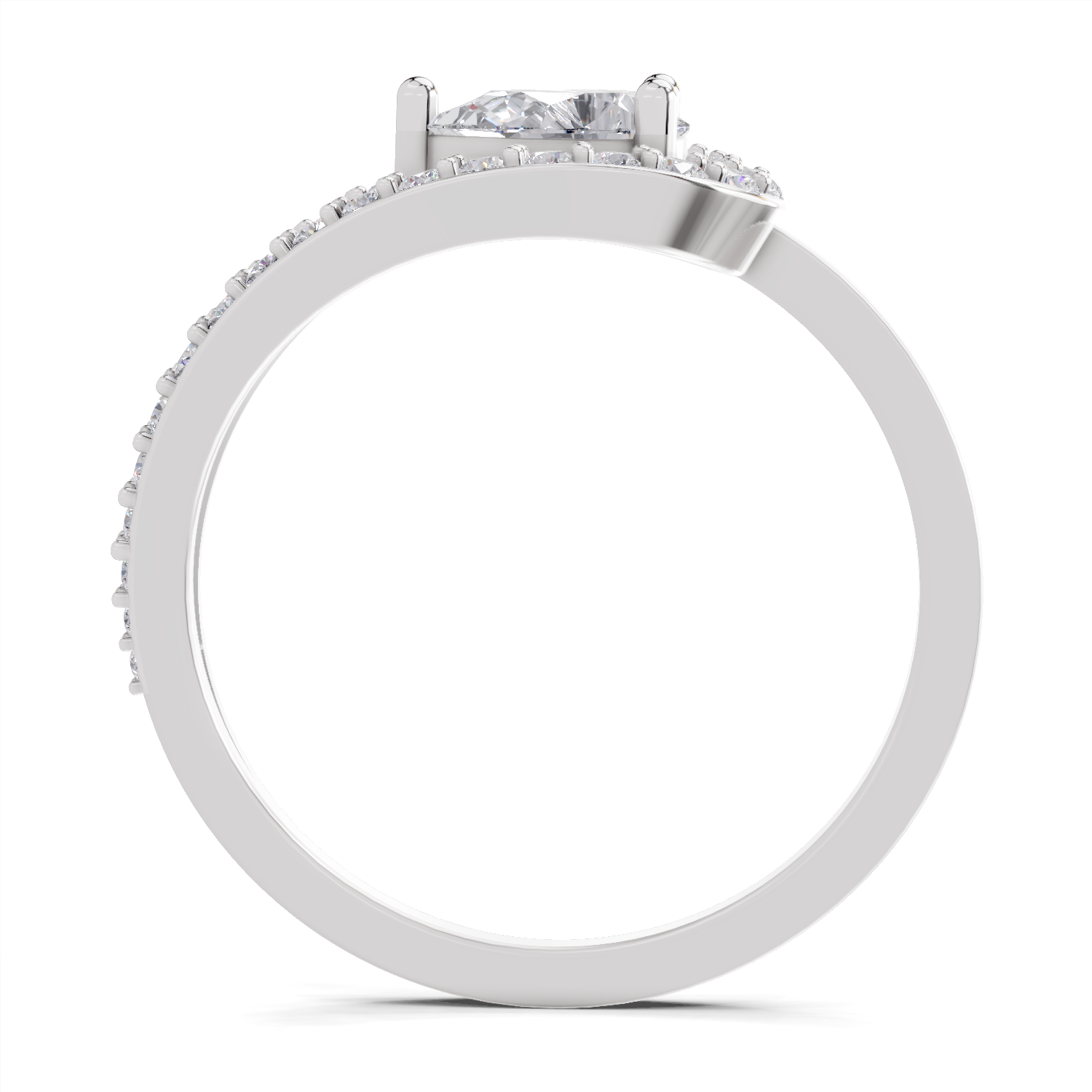 0.72 Carat Pearluxe Halo Promise Engagement Ring | 14K White Gold
