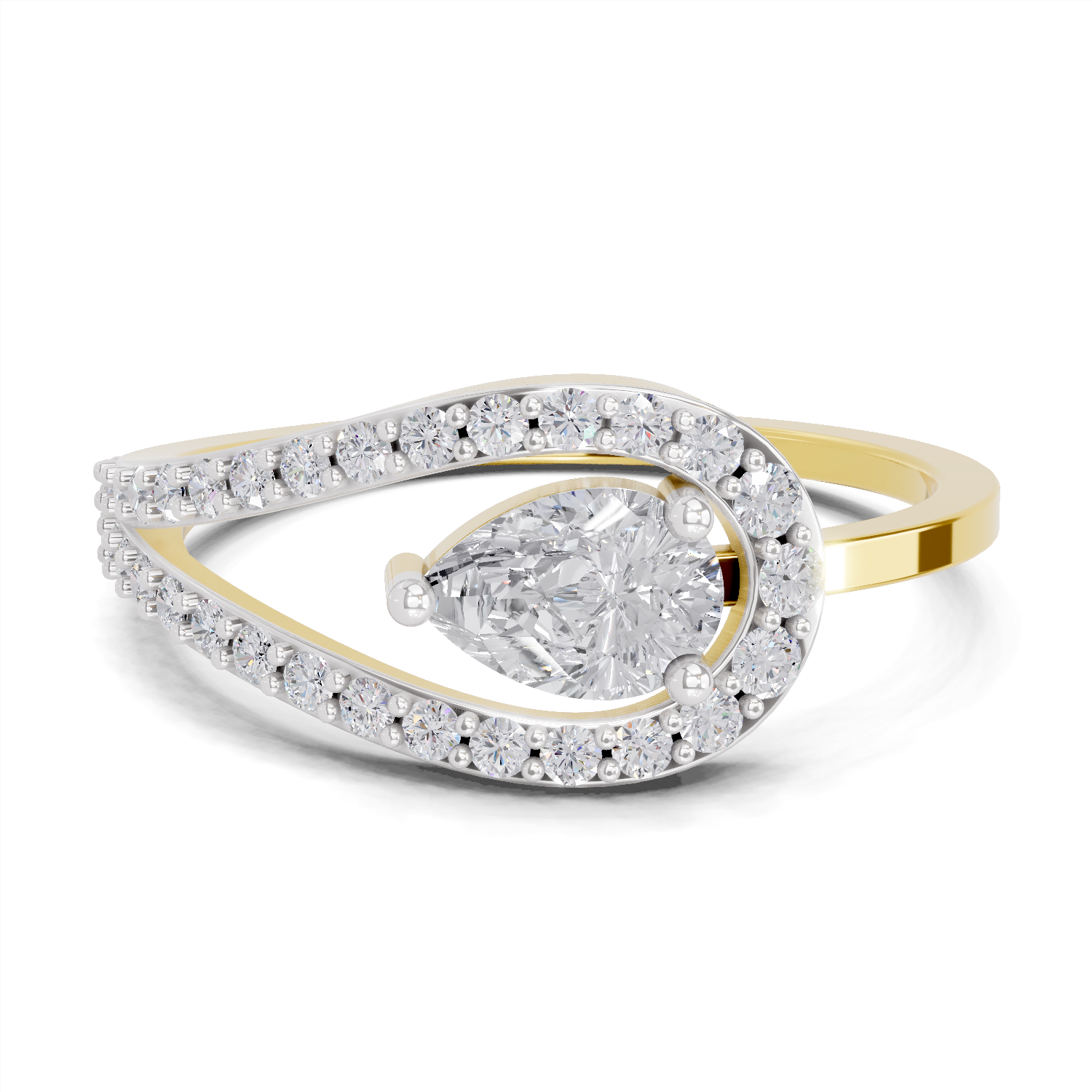 0.72 Carat Pearluxe Halo Promise Engagement Ring | 14K Yellow Gold