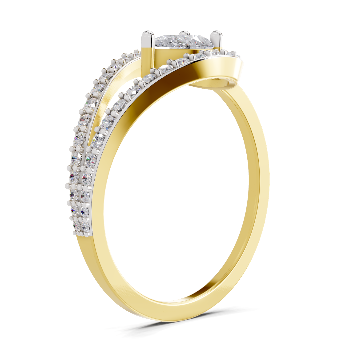 0.72 Carat Pearluxe Halo Promise Engagement Ring | 14K Yellow Gold