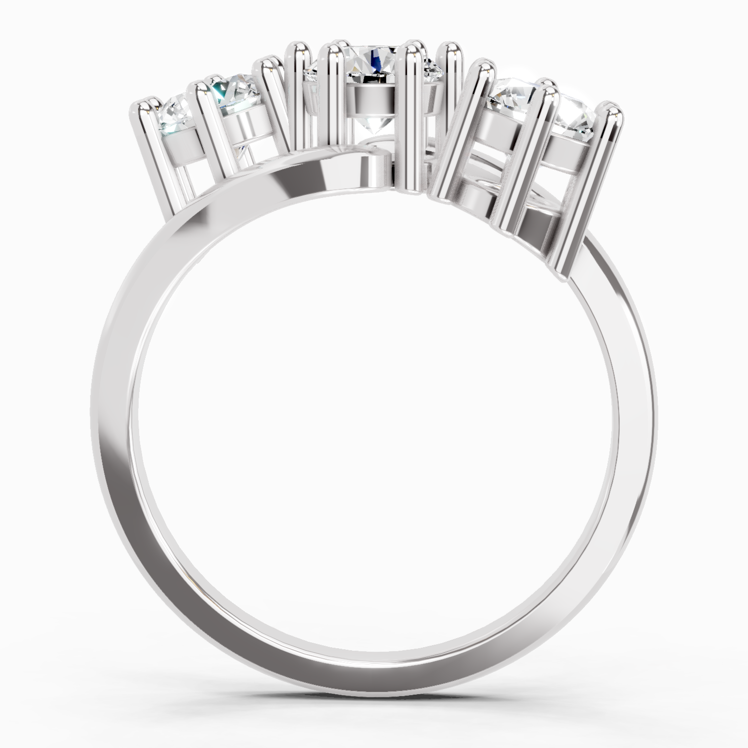 1.14 Ct Round Three Stone Ring | 14K White Gold