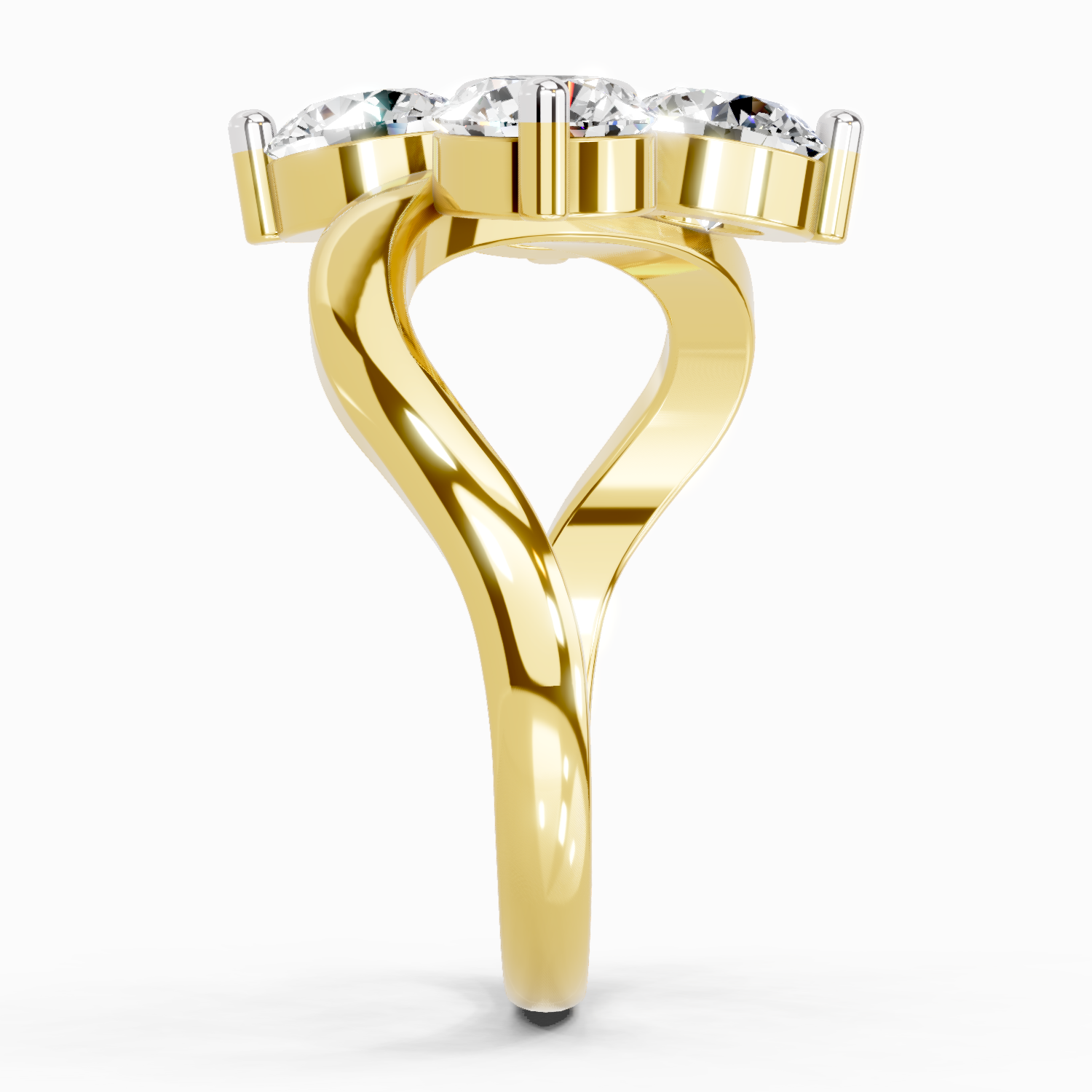 1.63 Ct Round Four Stone Ring | 14K Yellow Gold