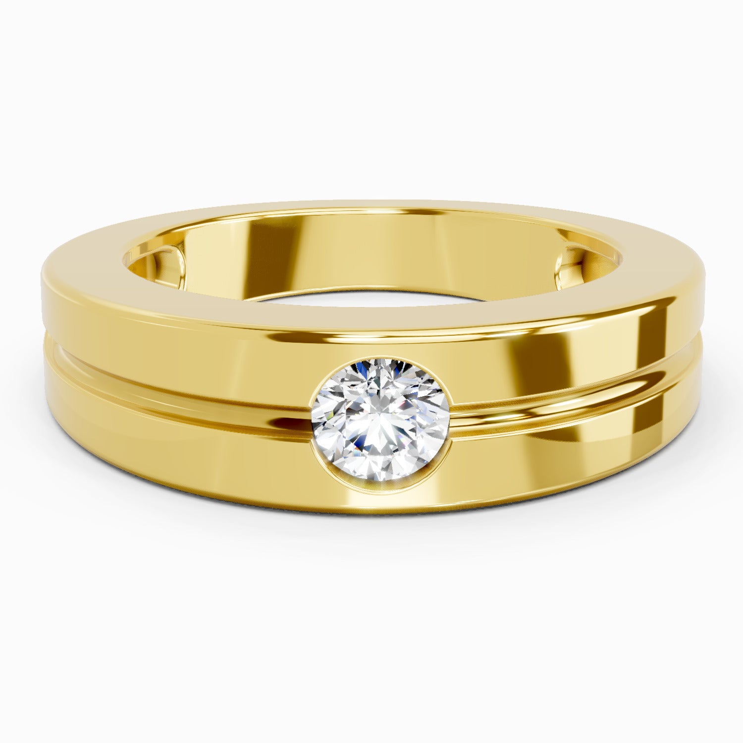 0.3 Carat Knife Edge Engagement Ring | 14K Yellow Gold