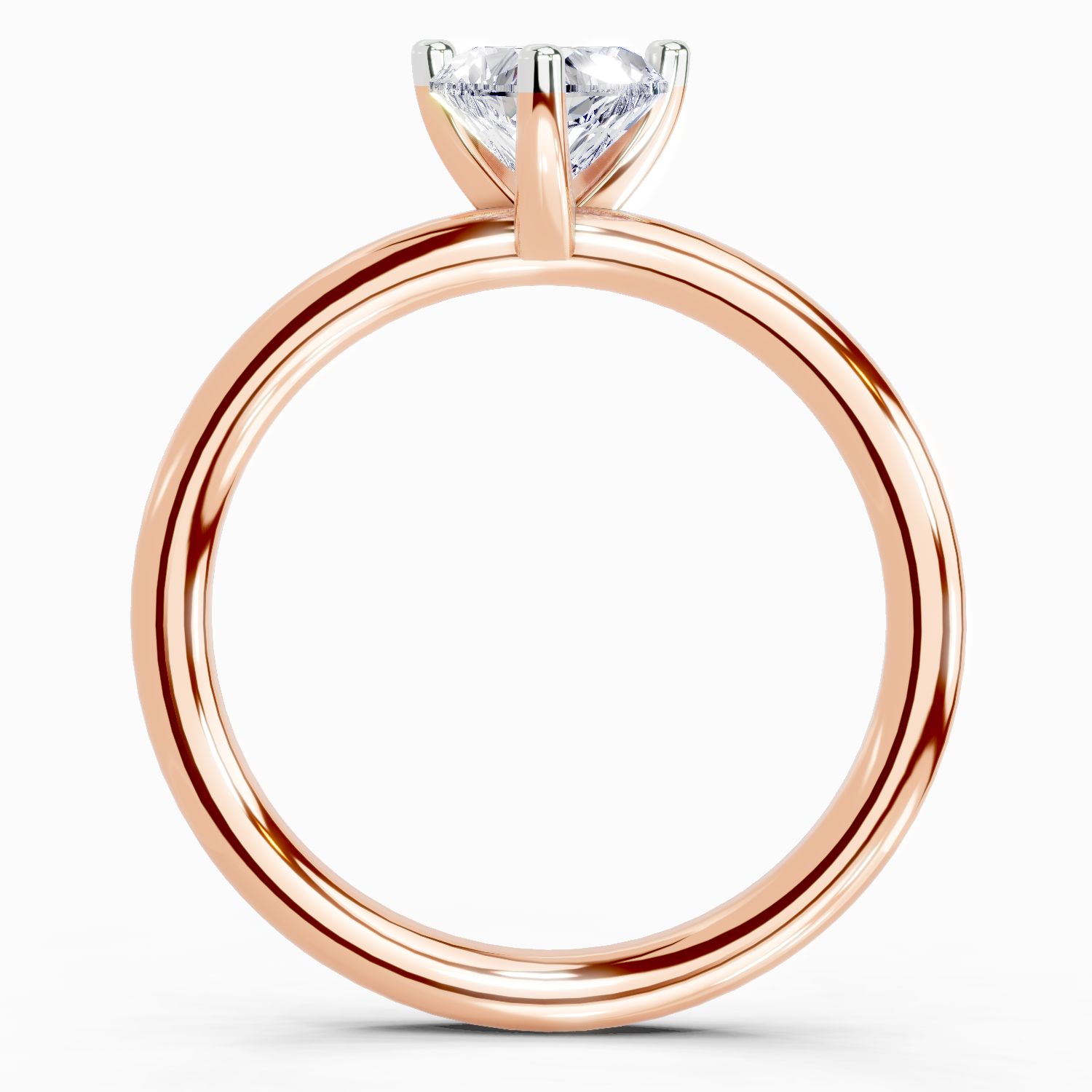 0.23 Ct Heart Solitaire Ring | 14K Rose Gold