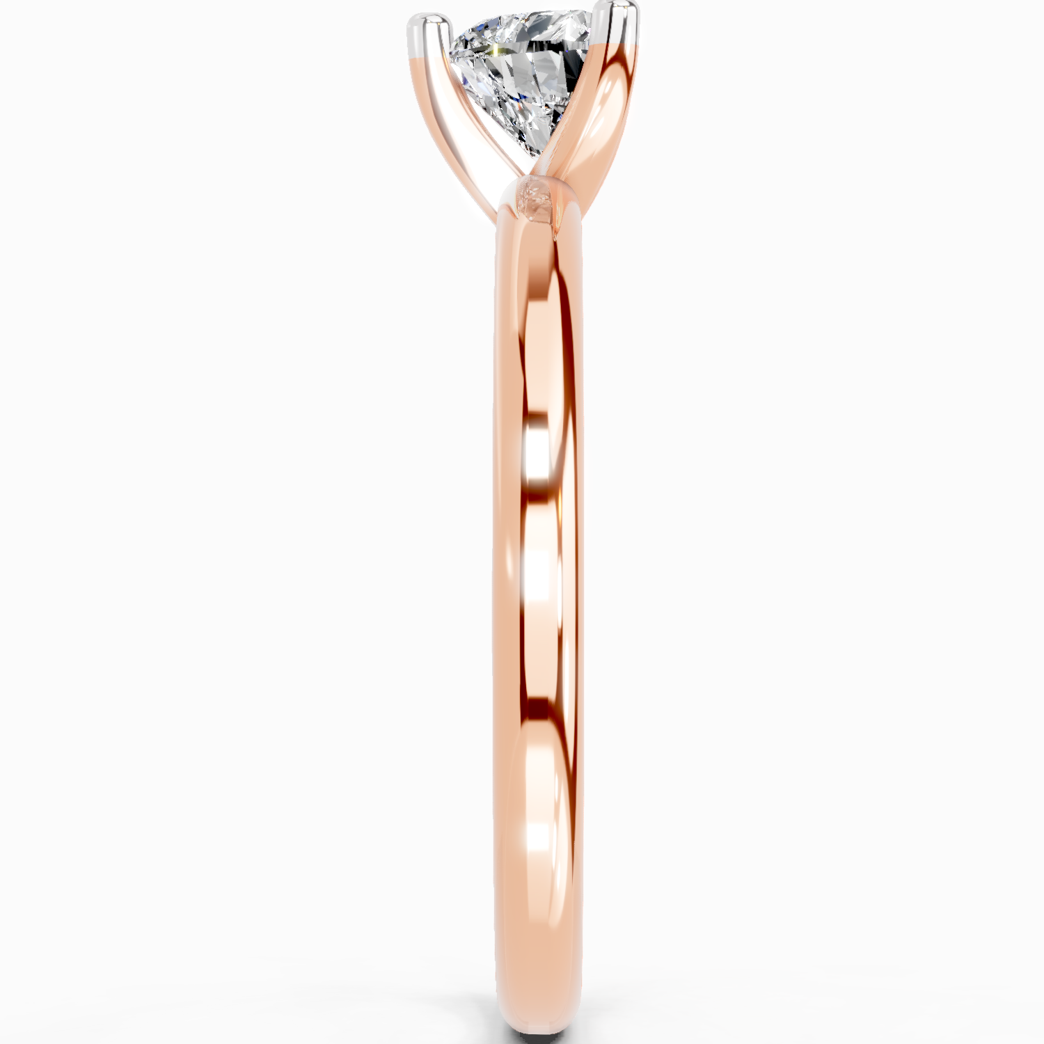 0.23 Ct Heart Solitaire Ring | 14K Rose Gold