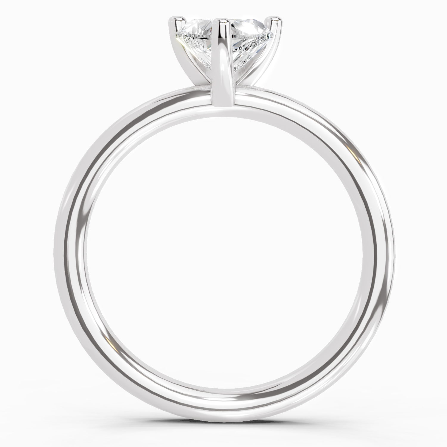 0.23 Ct Heart Solitaire Ring | 14K White Gold