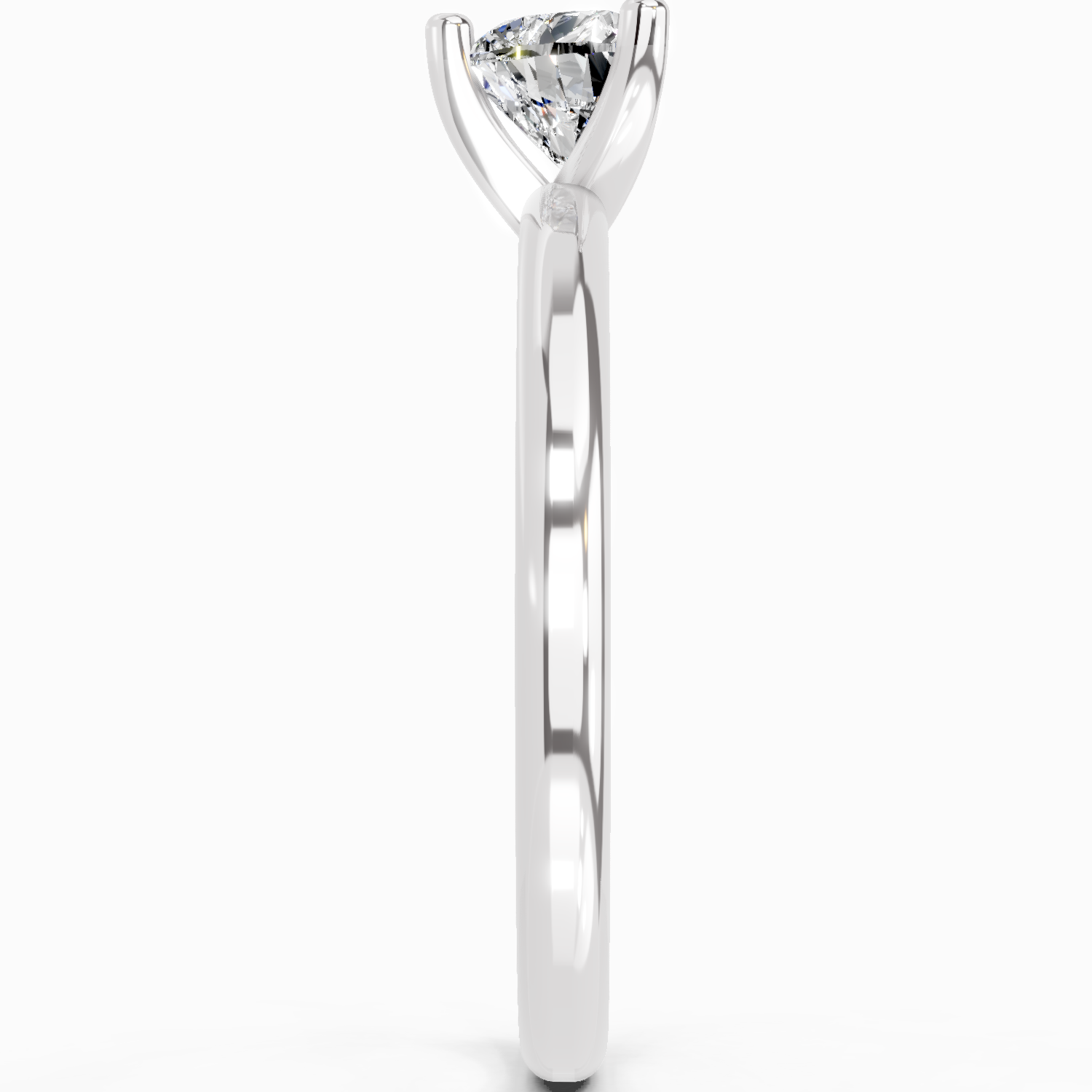 0.23 Ct Heart Solitaire Ring | 14K White Gold