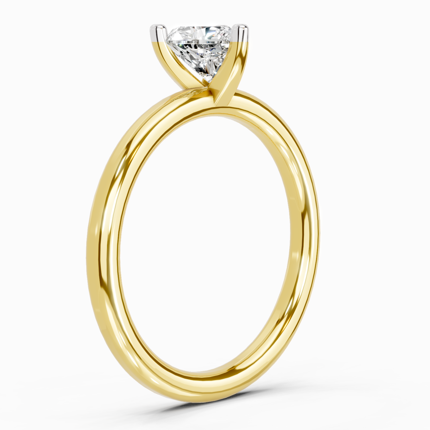 0.23 Ct Heart Solitaire Ring | 14K Yellow Gold