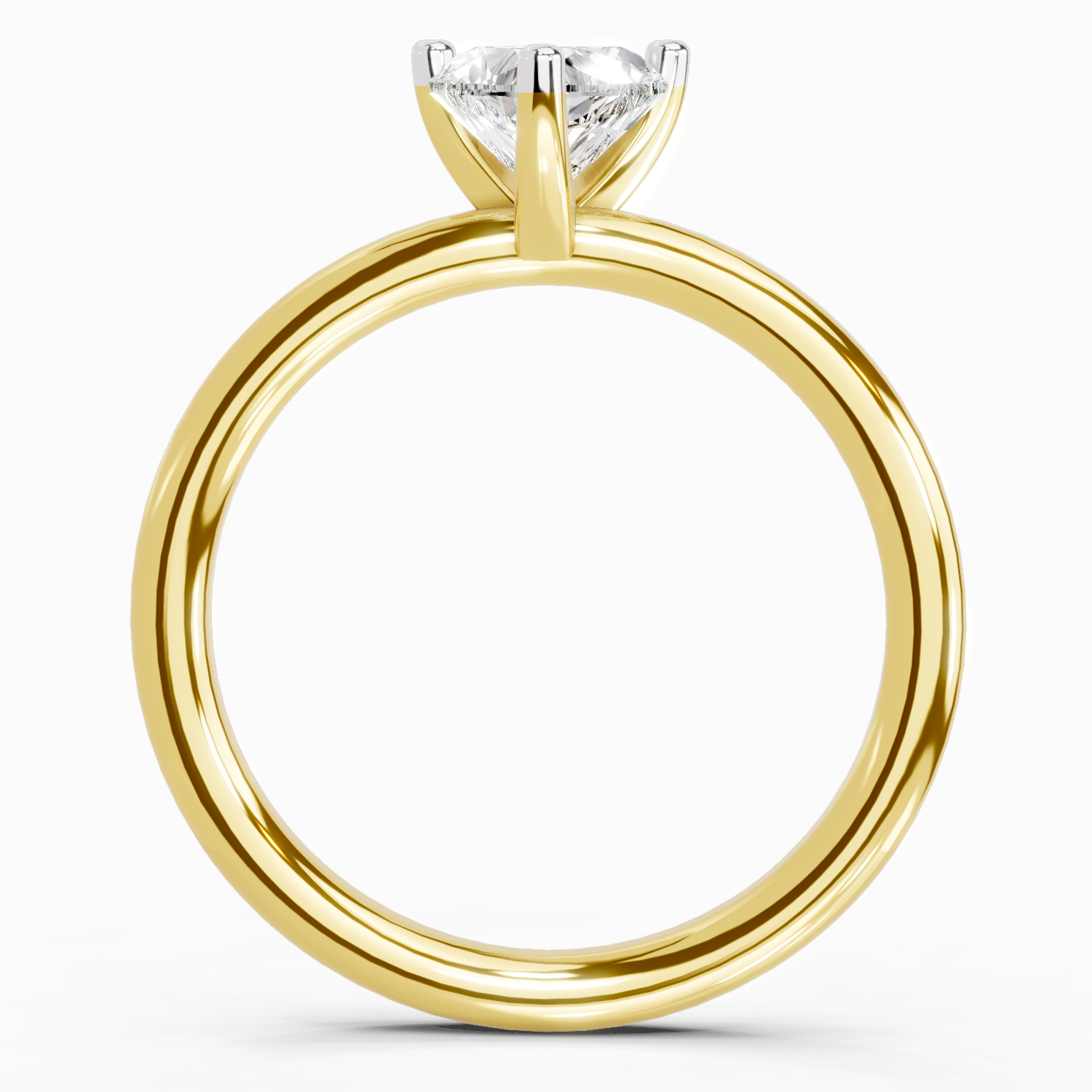 0.23 Ct Heart Solitaire Ring | 14K Yellow Gold